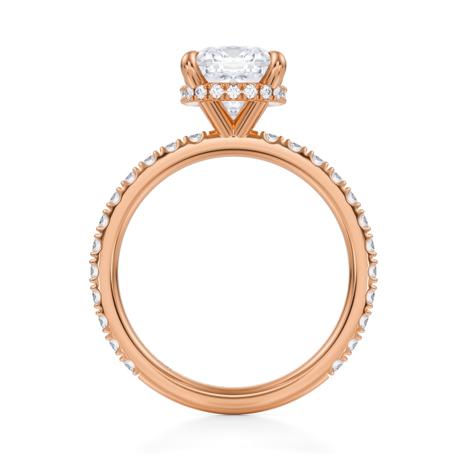 Cushion Wrap Halo With Pave Ring (3.70 Carat F-VS1) - Michael Gabriels