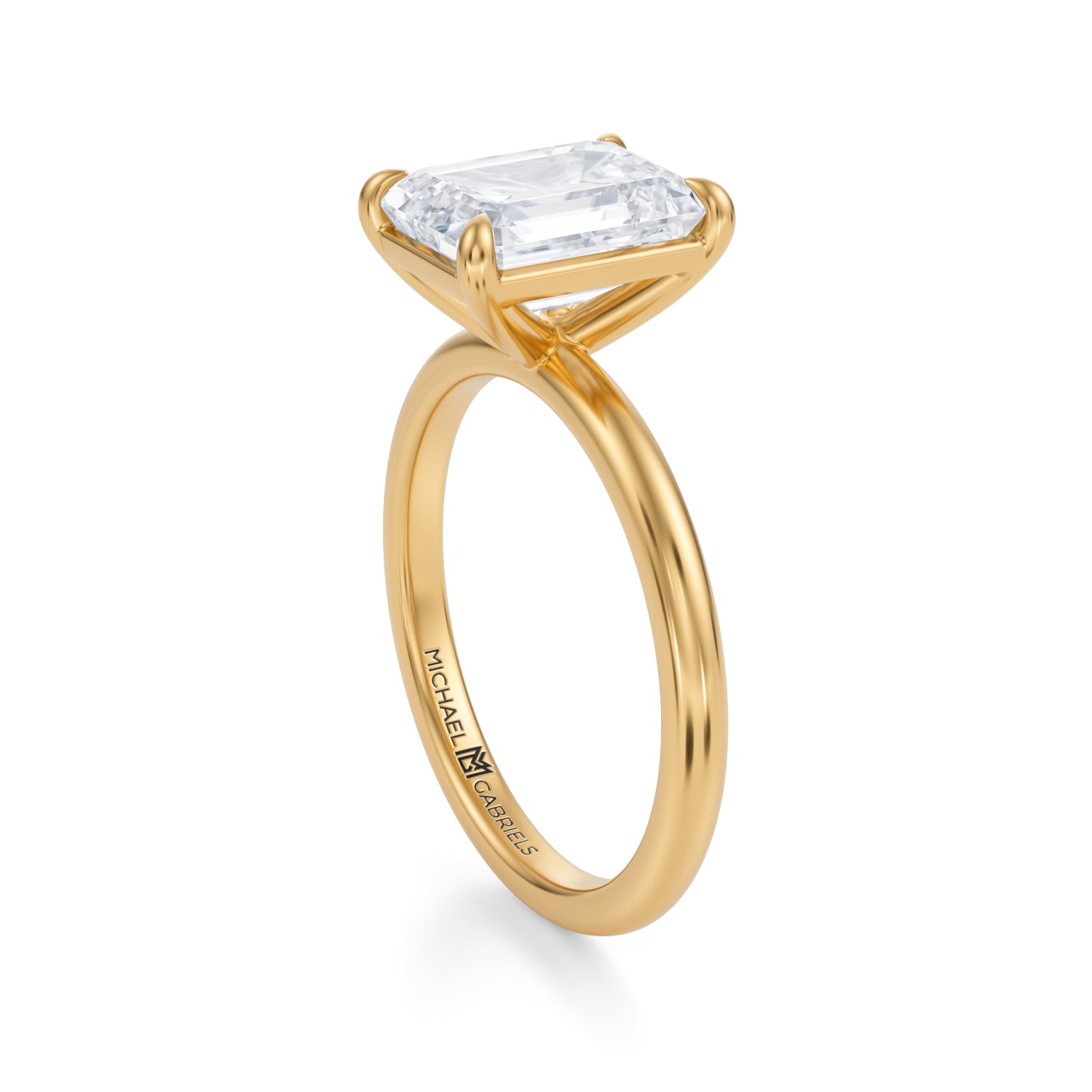 Emerald Martini Basket Solitaire Ring (2.00 Carat F-VS1) - Michael Gabriels