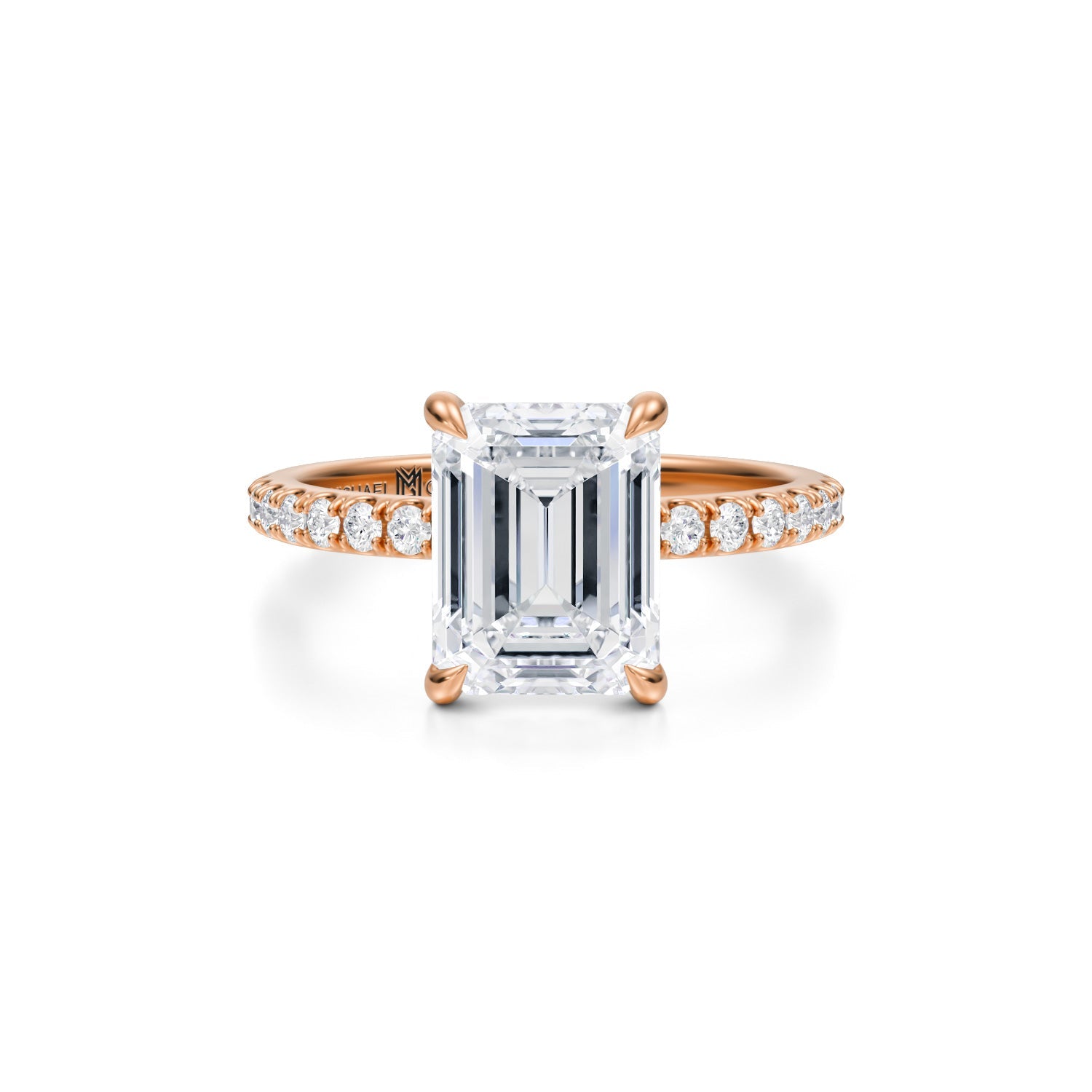 Emerald Modern Pave Ring (2.40 Carat E-VVS2) - Michael Gabriels