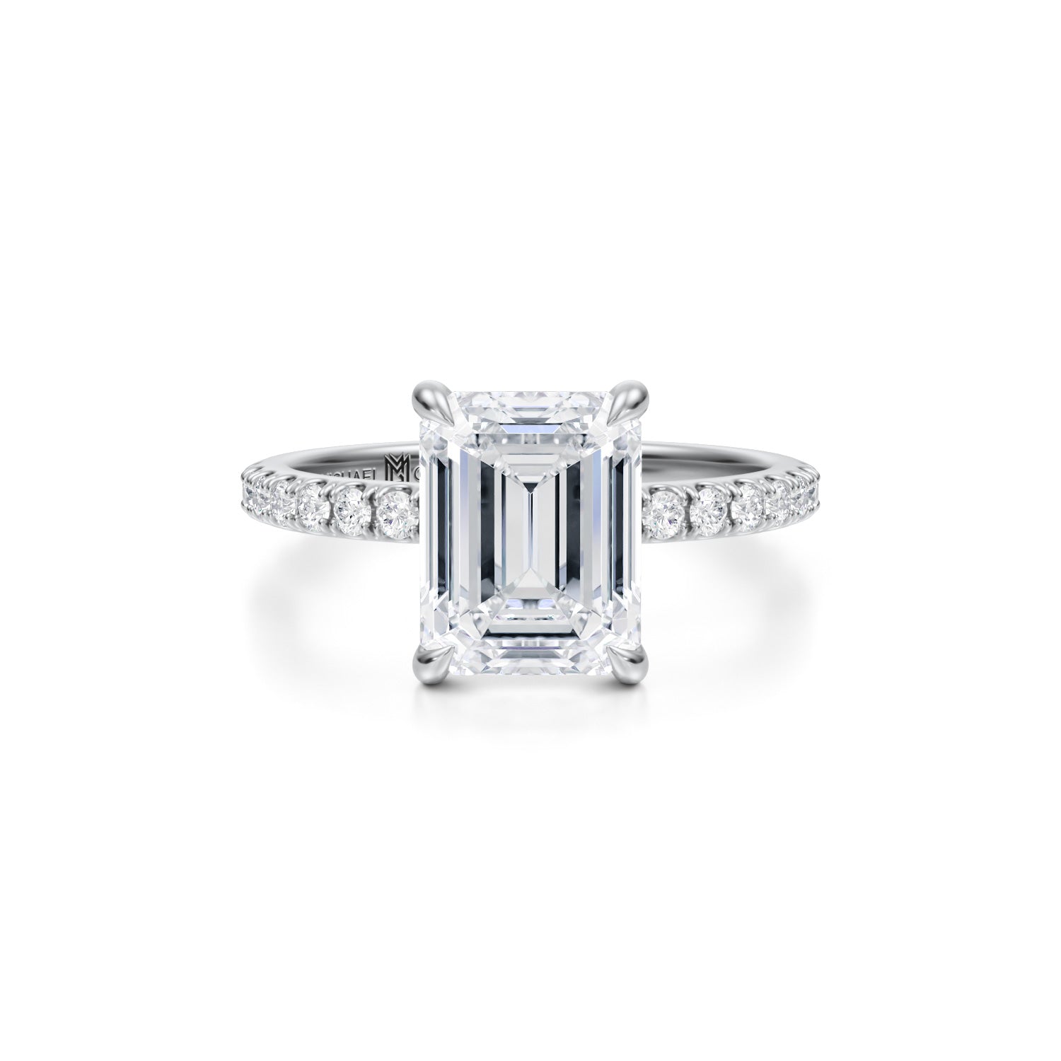 Emerald Modern Pave Ring (2.70 Carat E-VVS2) - Michael Gabriels