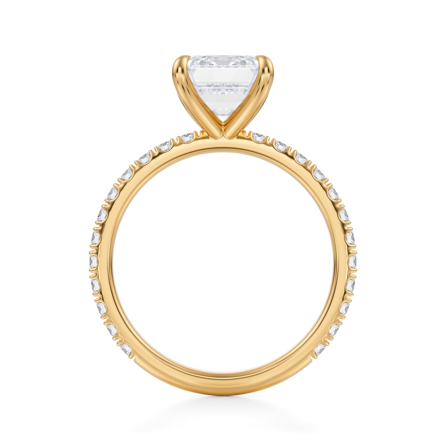 Emerald Modern Pave Ring (3.00 Carat G-VS1) - Michael Gabriels