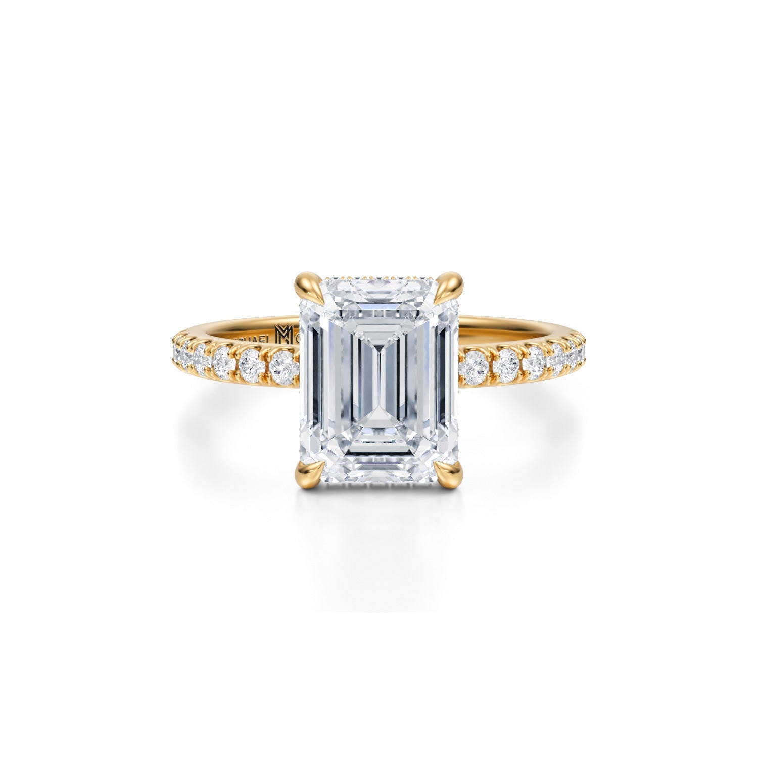 Emerald Pave Basket With Pave Ring (3.00 Carat E-VVS2) - Michael Gabriels