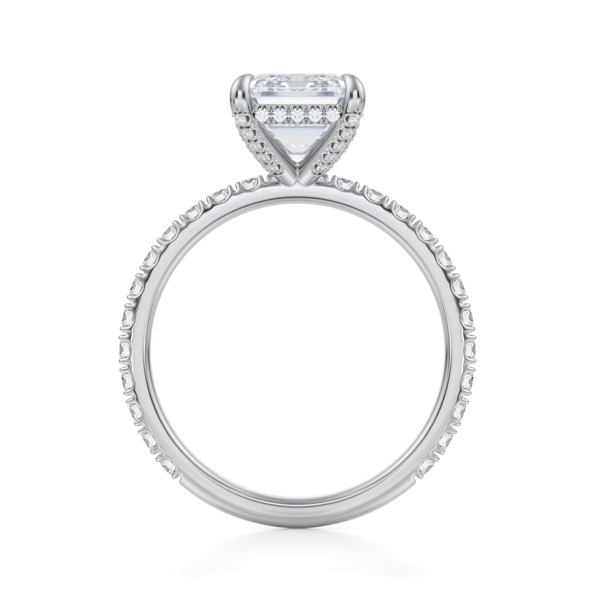 Emerald Pave Basket With Pave Ring (3.00 Carat F-VVS2) - Michael Gabriels
