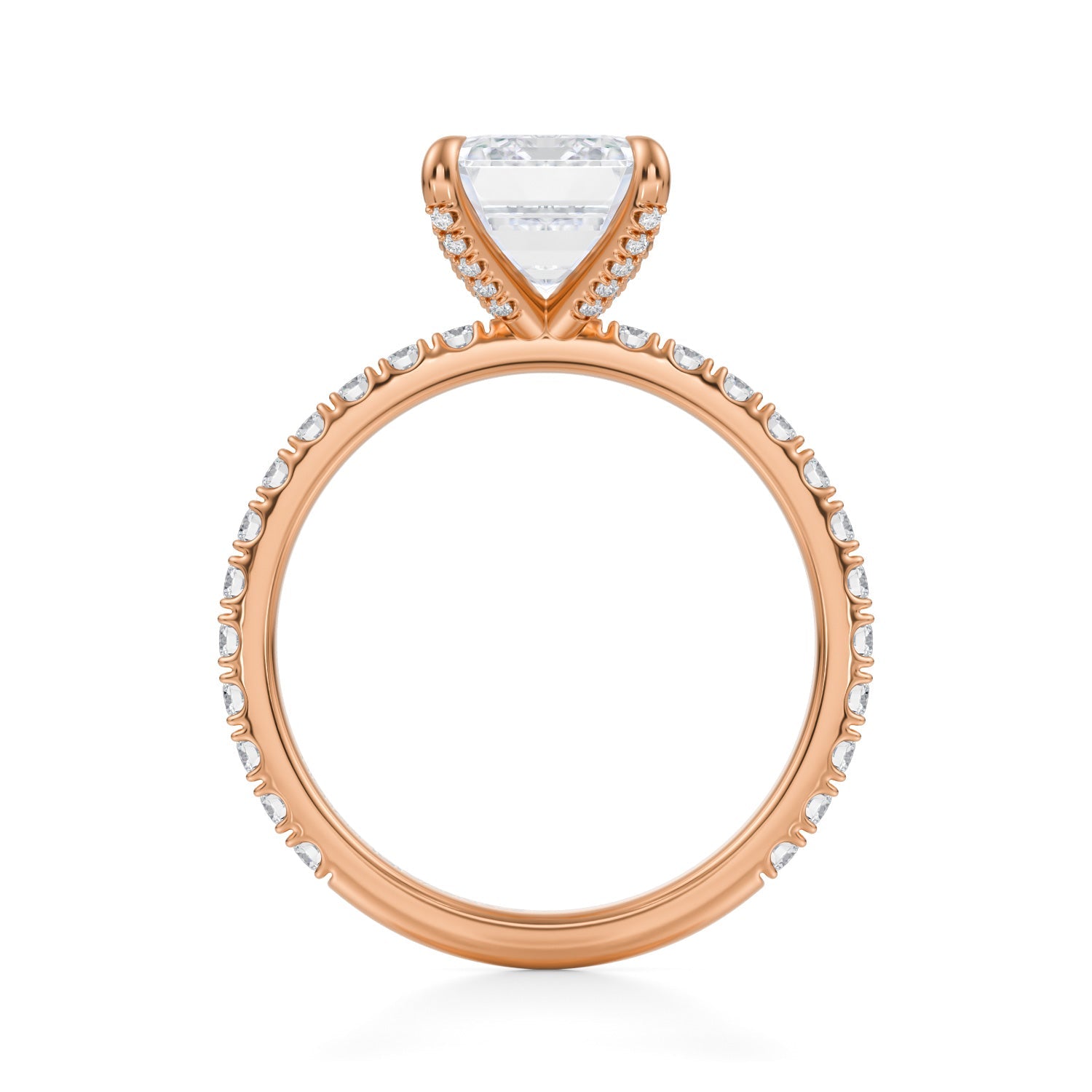 Emerald Pave Ring With Pave Prongs (1.20 Carat E-VVS2) - Michael Gabriels