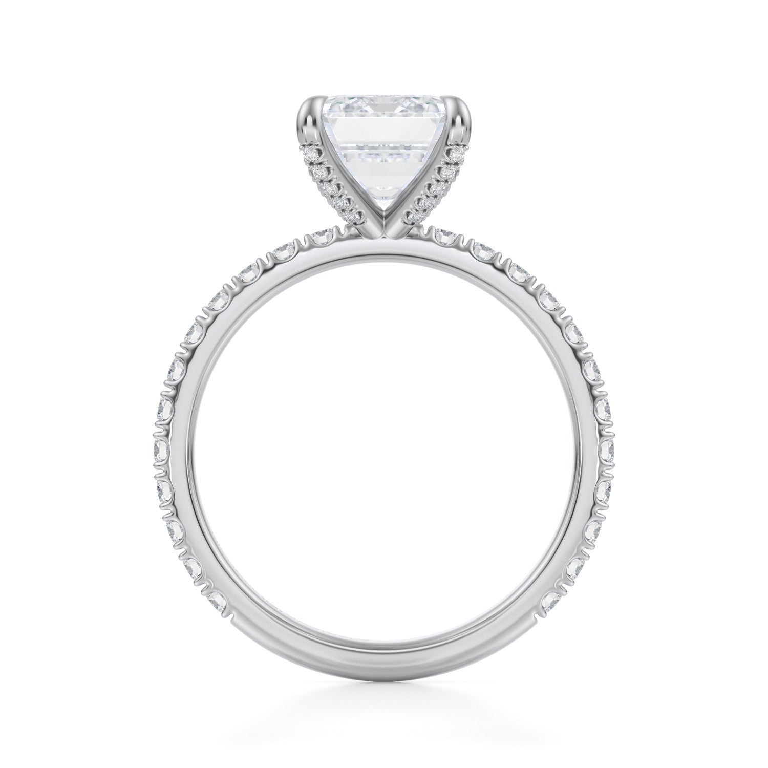 Emerald Pave Ring With Pave Prongs (2.20 Carat F-VS1) - Michael Gabriels