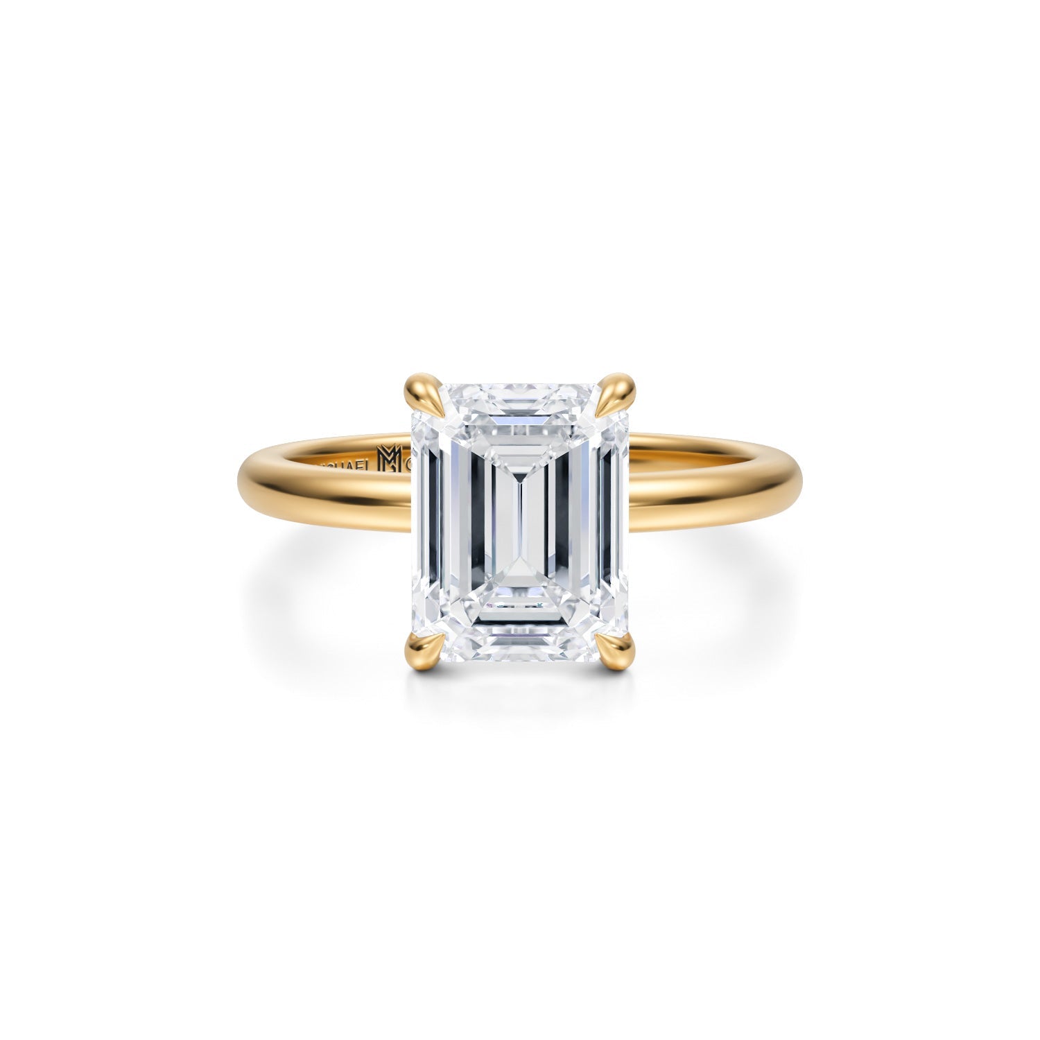 Emerald Solitaire Ring With Pave Prongs (3.00 Carat E-VS1) - Michael Gabriels