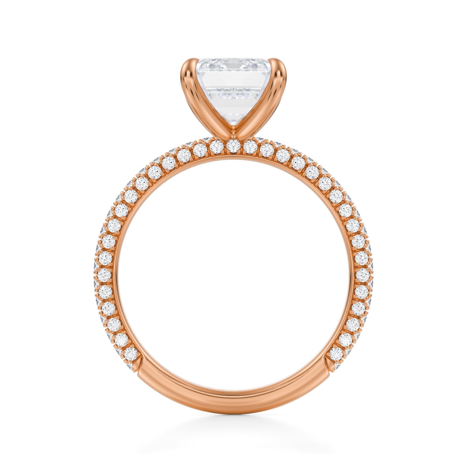 Emerald Trio Pave Ring (2.20 Carat F-VVS2) - Michael Gabriels