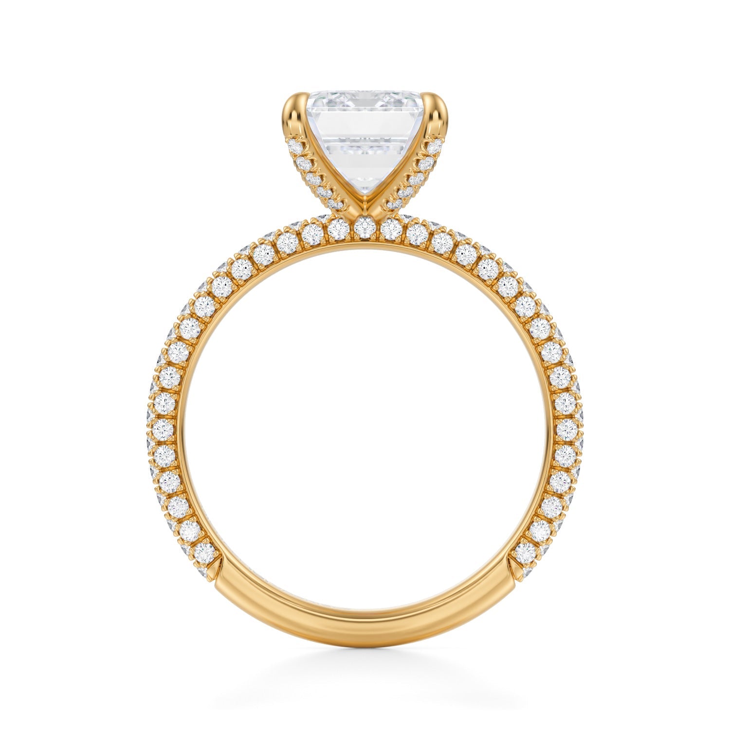 Emerald Wrap Halo With Pave Ring (2.40 Carat E-VVS2) - Michael Gabriels