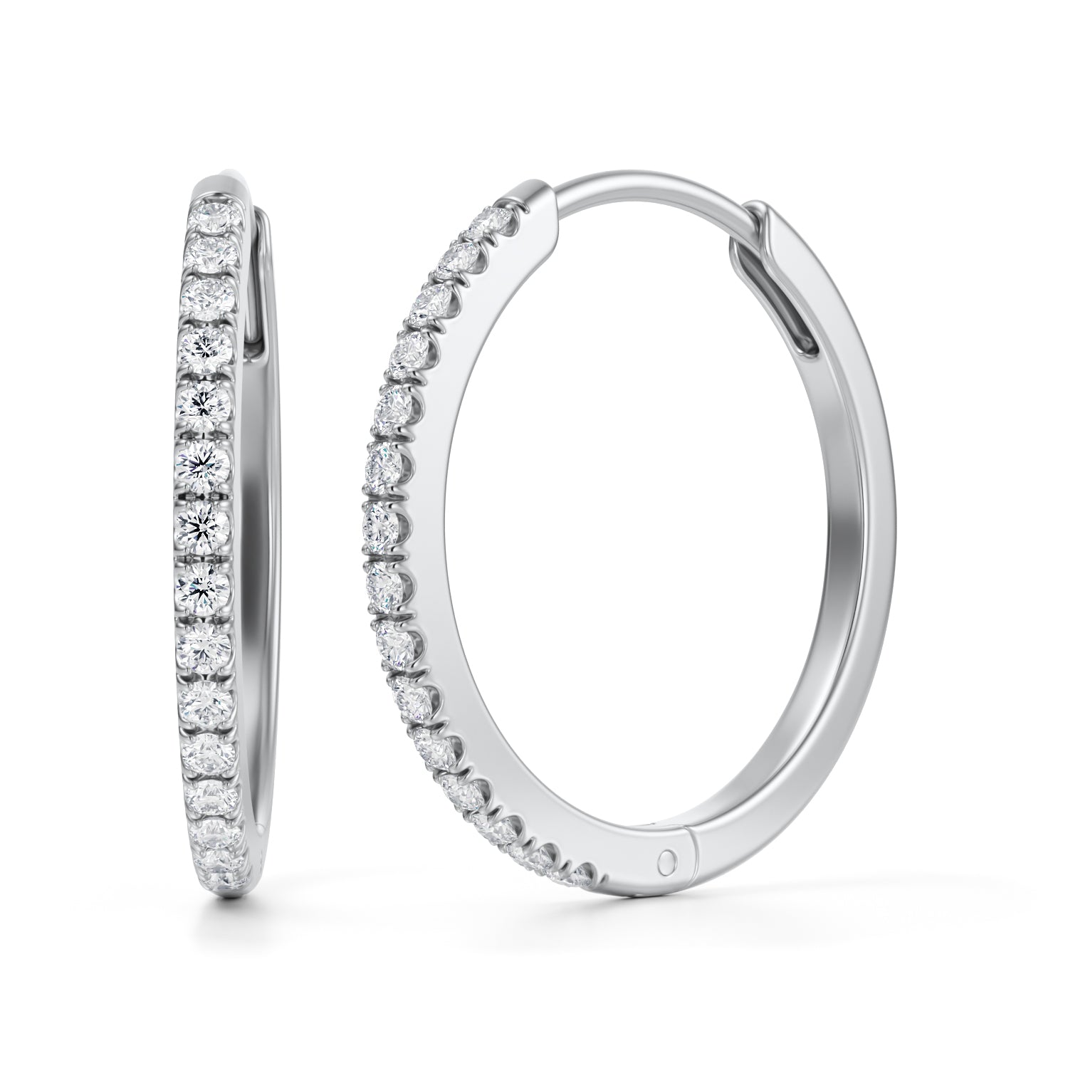 Hoop Earrings With Lab Grown Diamonds - Large - Michael Gabriels