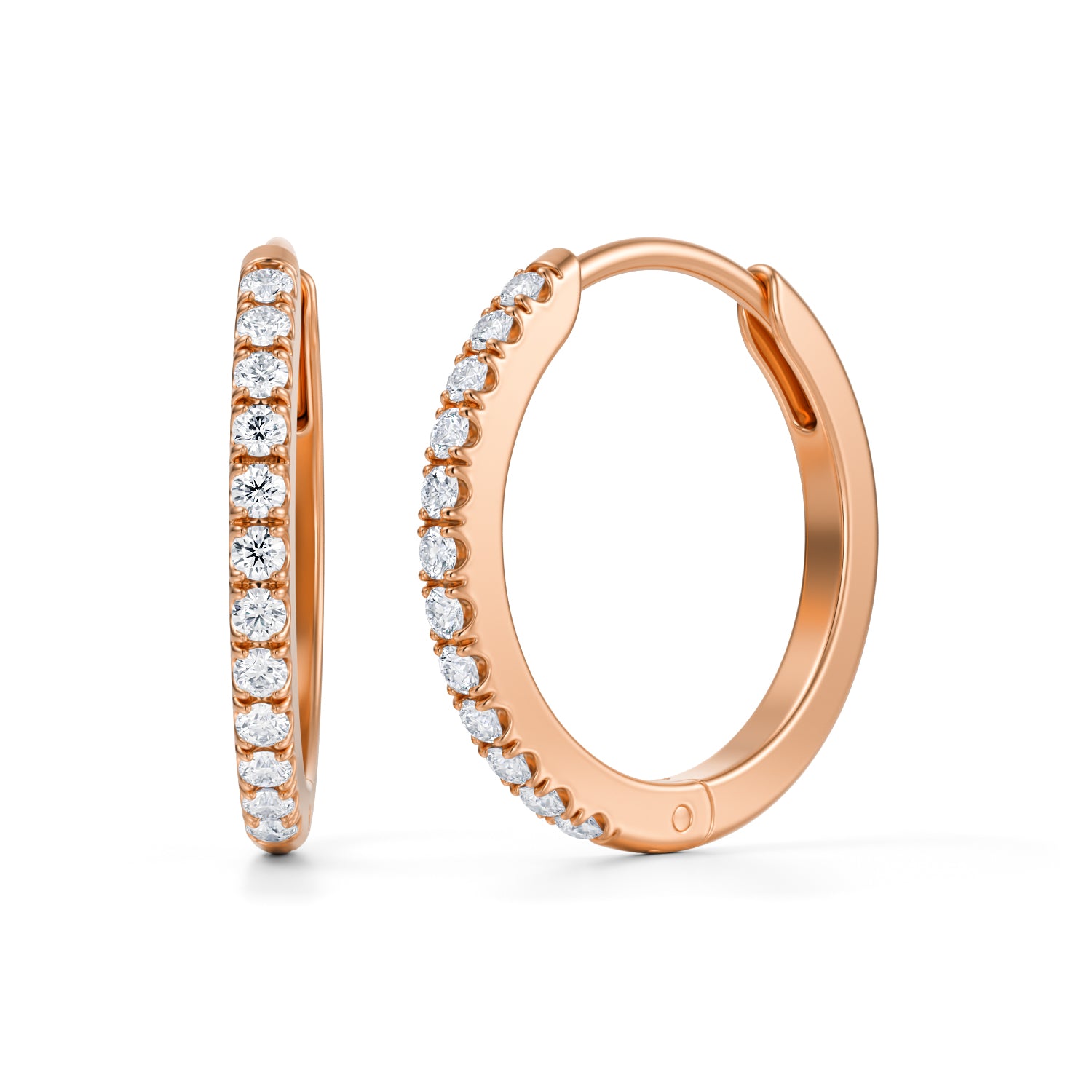 Hoop Earrings With Lab Grown Diamonds - Medium - Michael Gabriels