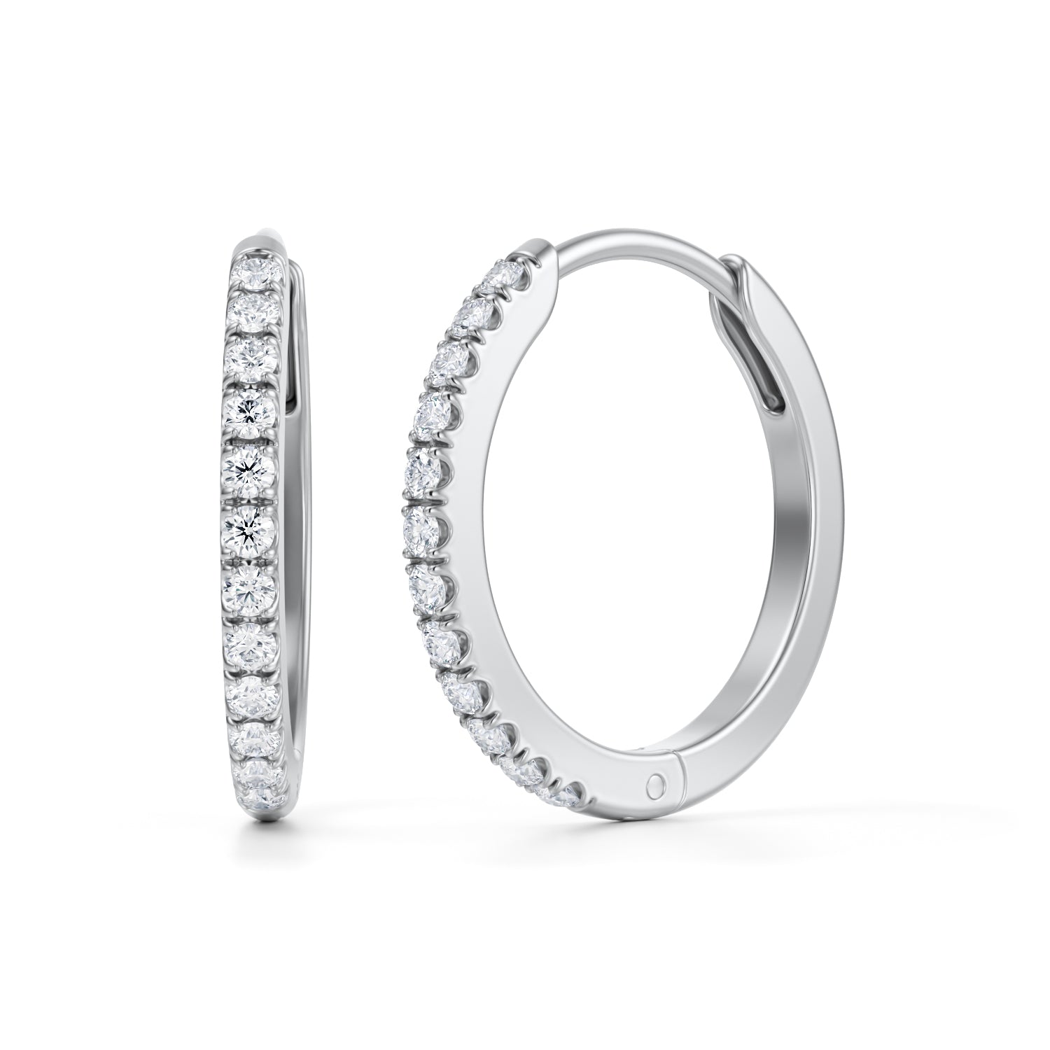 Hoop Earrings With Lab Grown Diamonds - Medium - Michael Gabriels