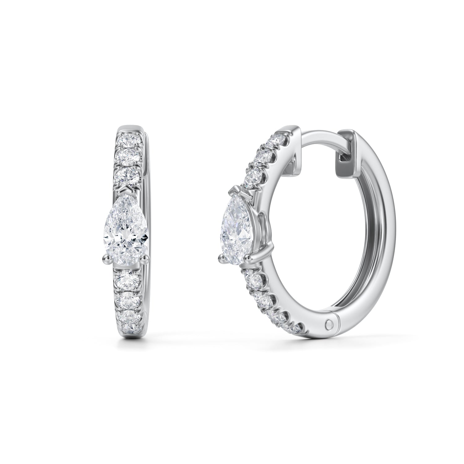 Lab Grown Diamond Huggie Earrings - Pear - Michael Gabriels