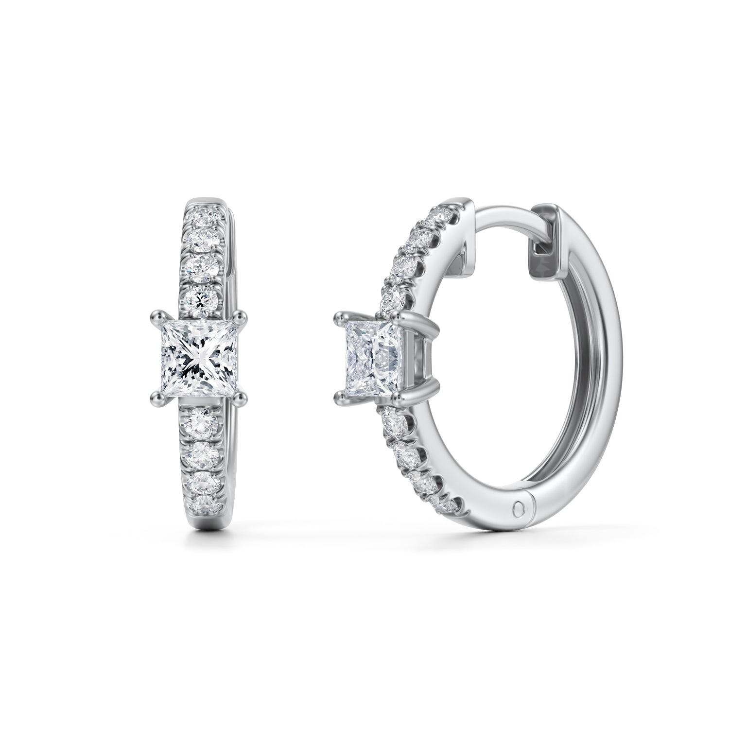 Lab Grown Diamond Huggie Earrings - Princess - Michael Gabriels