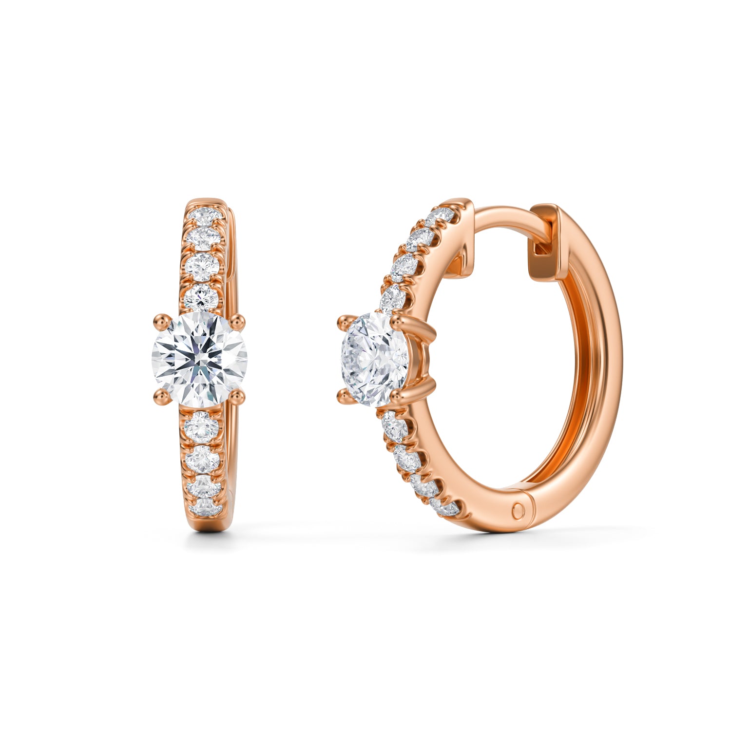 Lab Grown Diamond Huggie Earrings - Round - Michael Gabriels