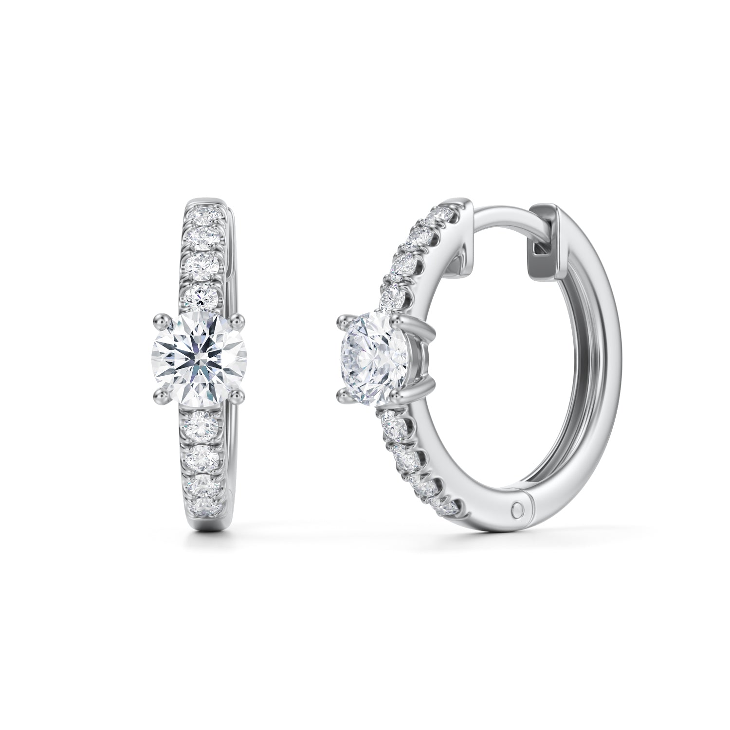 Lab Grown Diamond Huggie Earrings - Round - Michael Gabriels