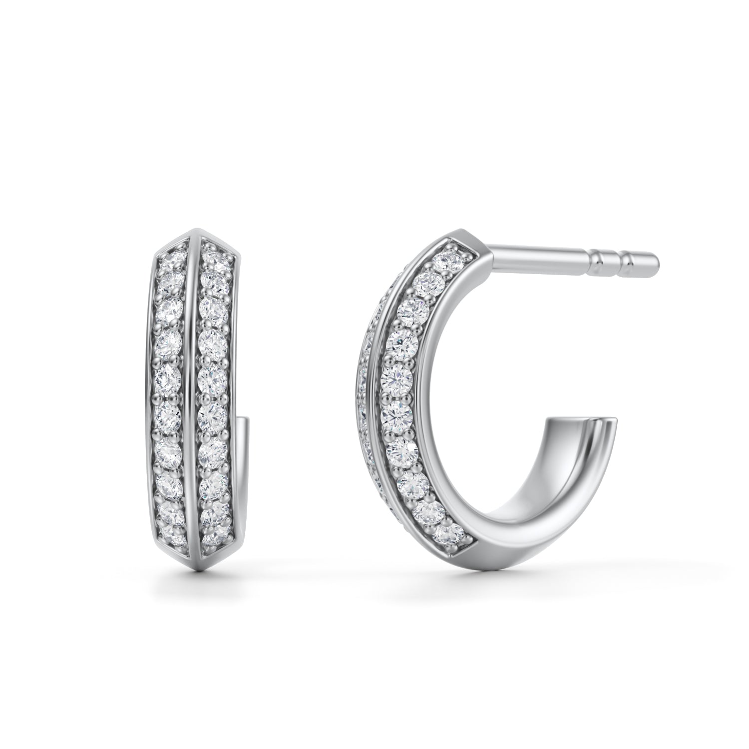 Lab Grown Diamond Knife-Edge Stud Earrings - Michael Gabriels