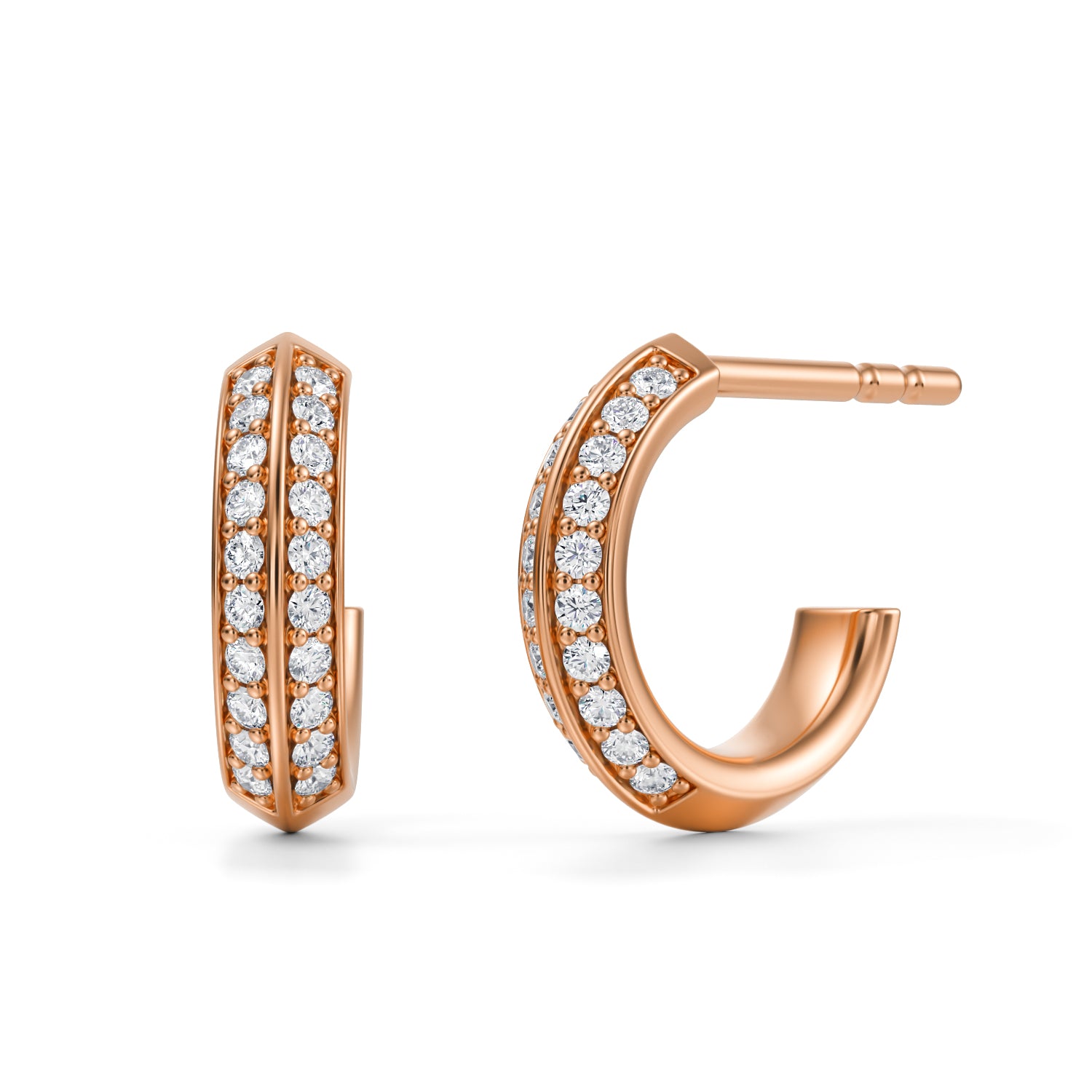 Lab Grown Diamond Knife-Edge Stud Earrings - Michael Gabriels
