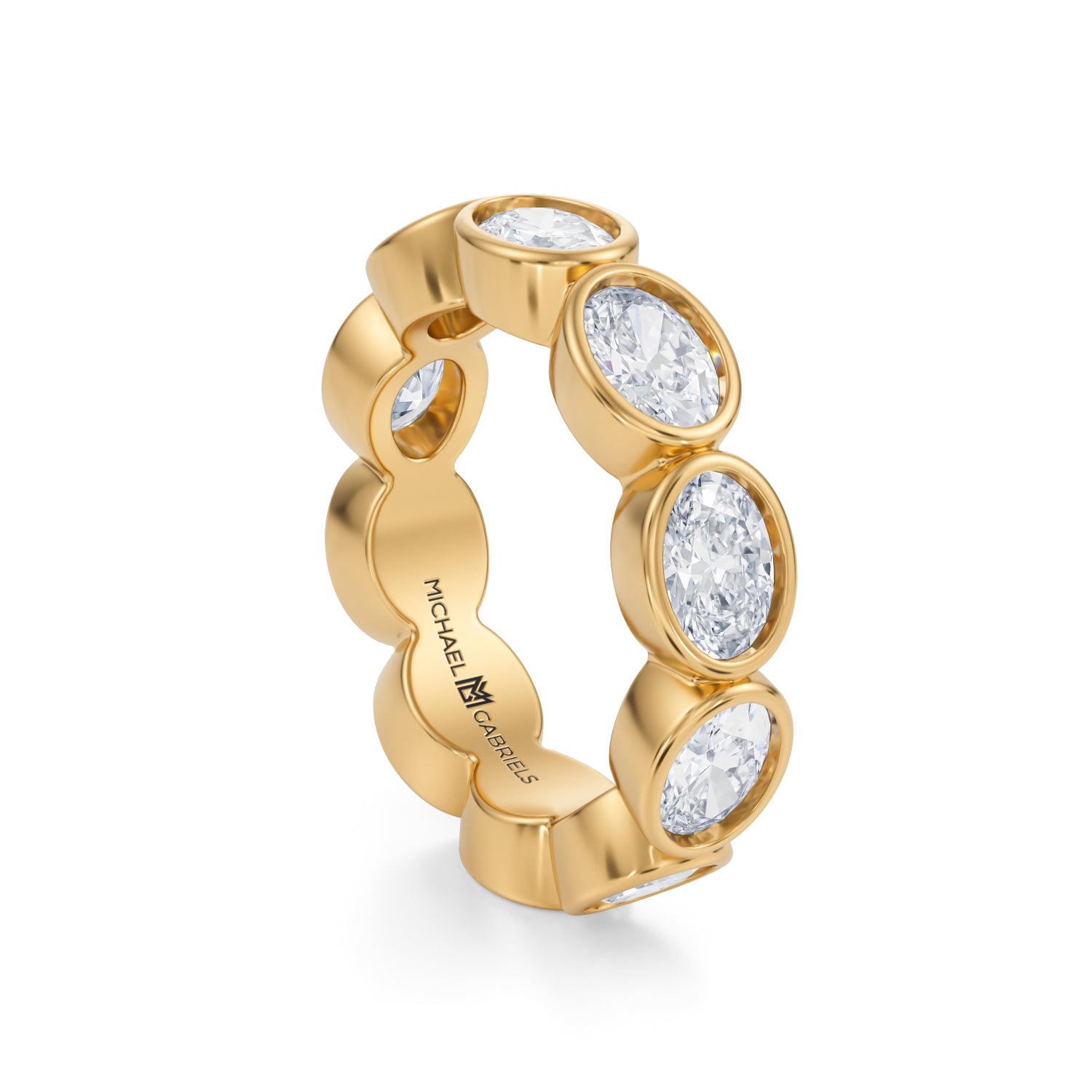 Oval Bezel Lab Grown Diamond Horizontal Eternity Band - Medium - Michael Gabriels