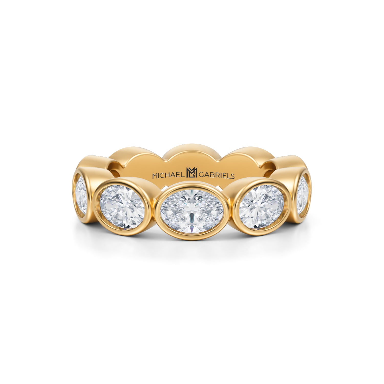 Oval Bezel Lab Grown Diamond Horizontal Eternity Band - Medium - Michael Gabriels