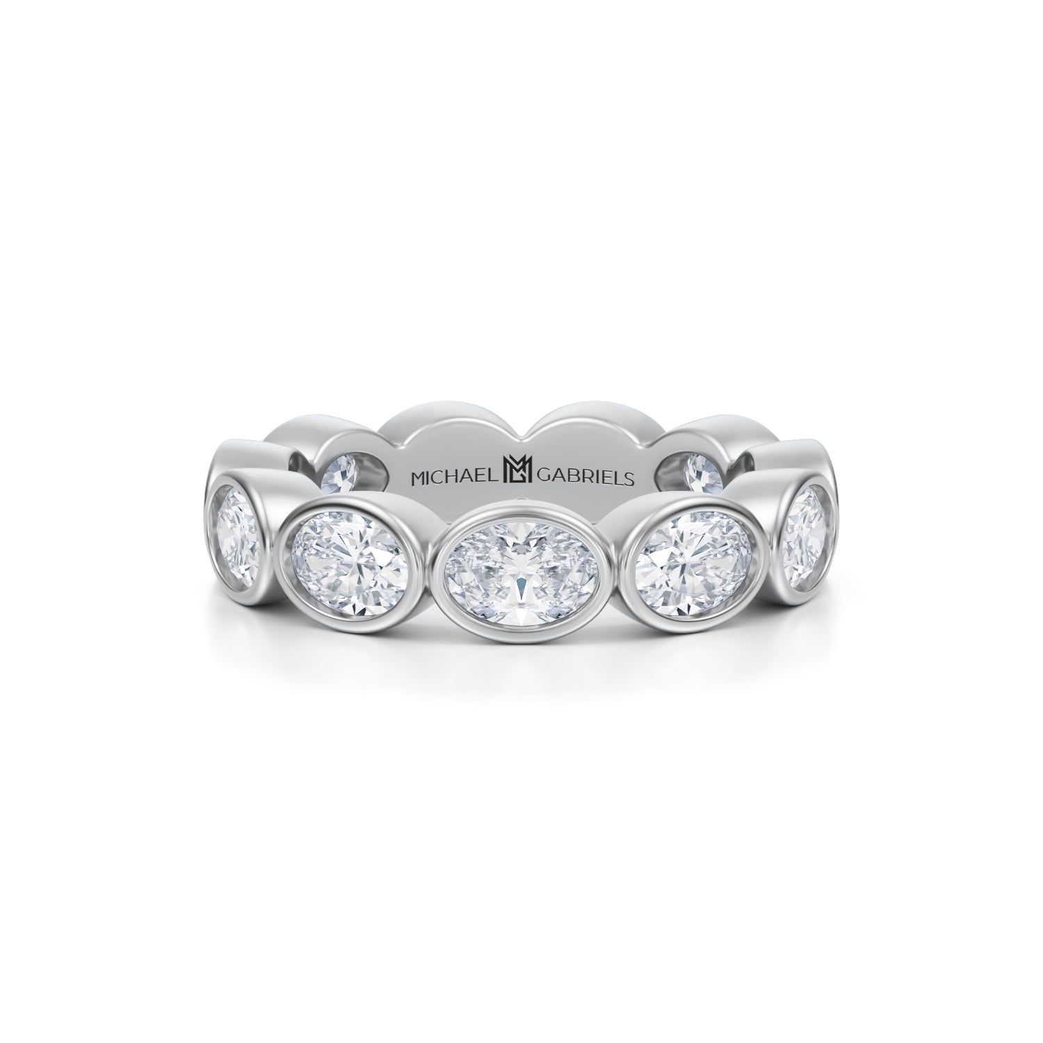 Oval Bezel Lab Grown Diamond Horizontal Eternity Band - Small - Michael Gabriels