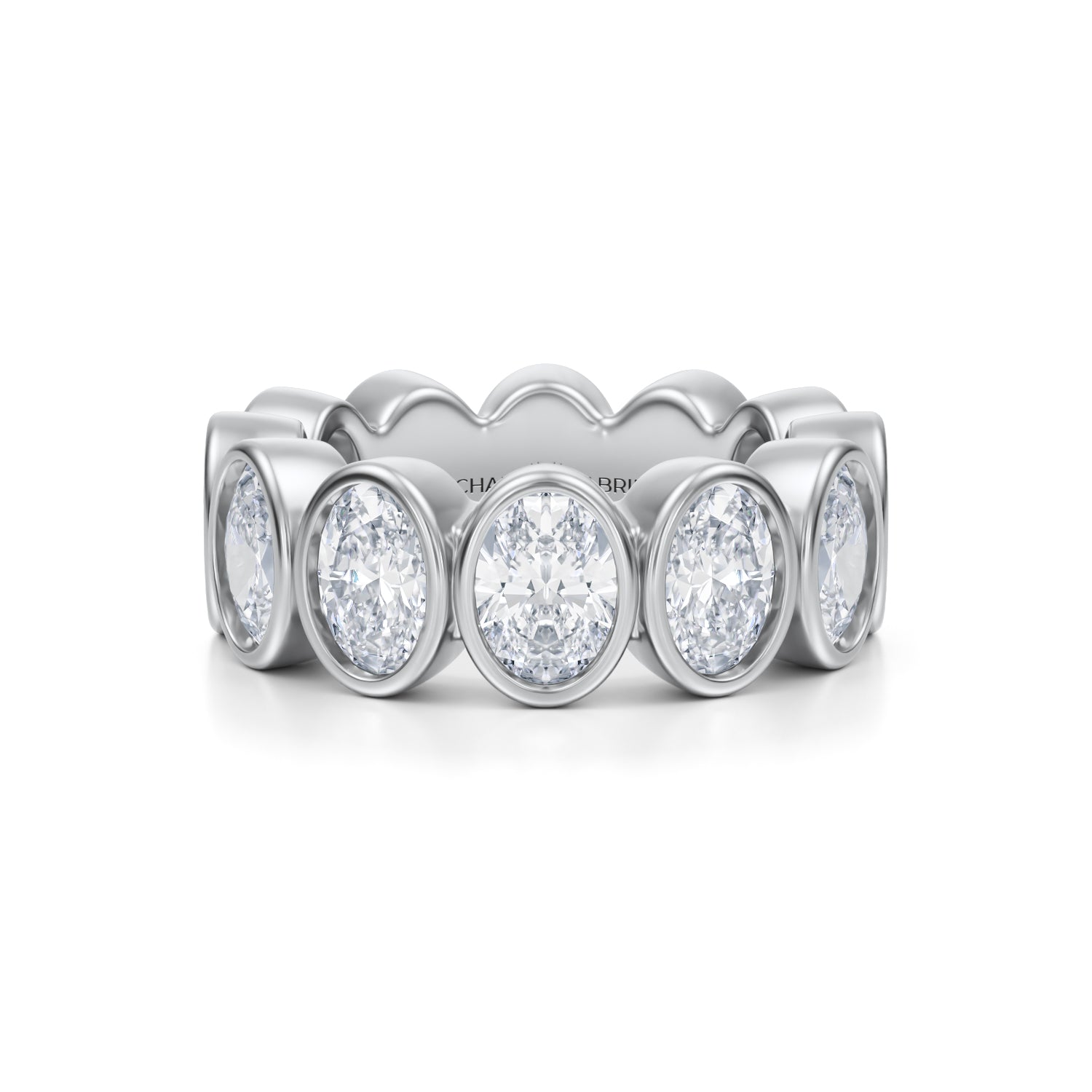 Oval Bezel Lab Grown Diamond Vertical Eternity Band - Large - Michael Gabriels