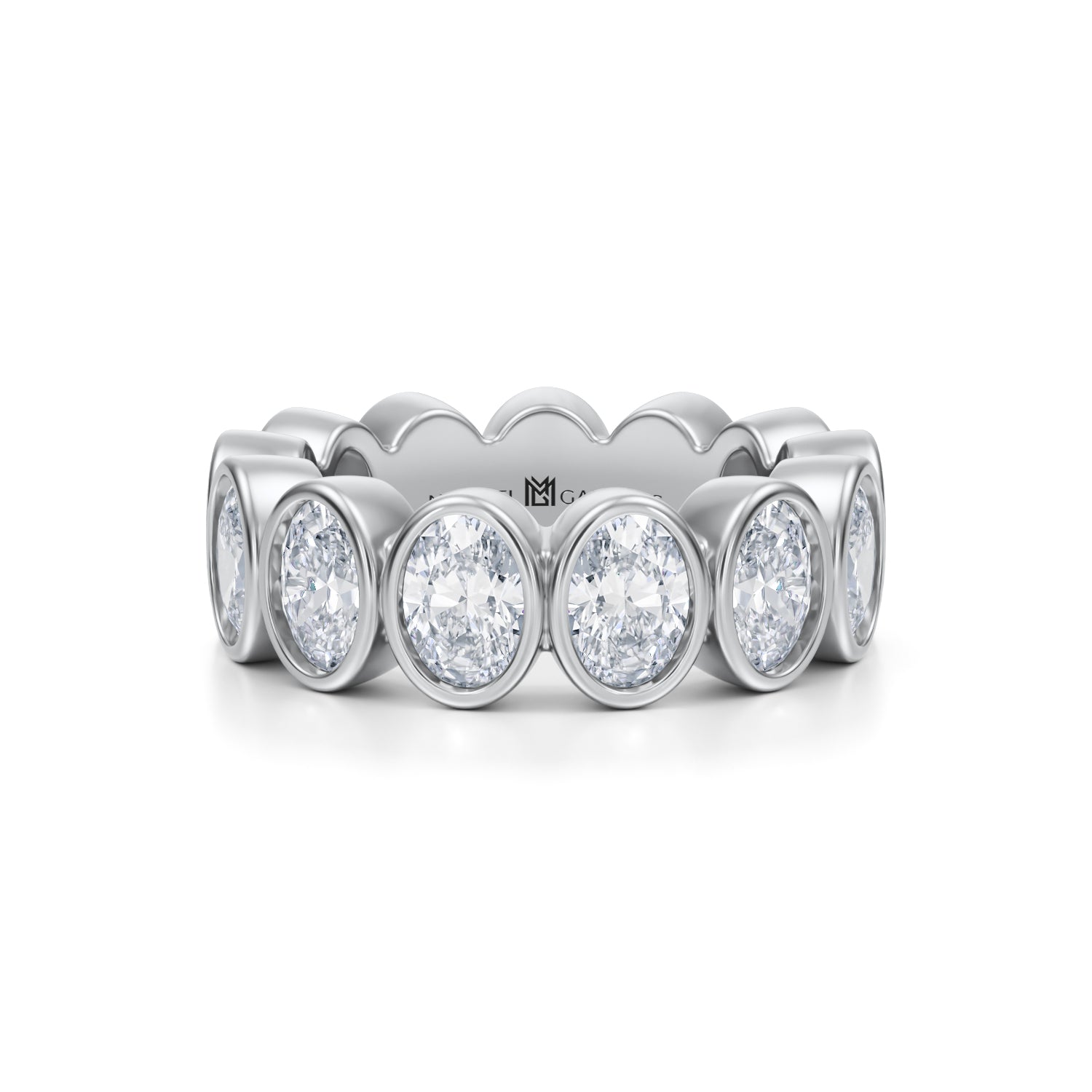Oval Bezel Lab Grown Diamond Vertical Eternity Band - Medium - Michael Gabriels