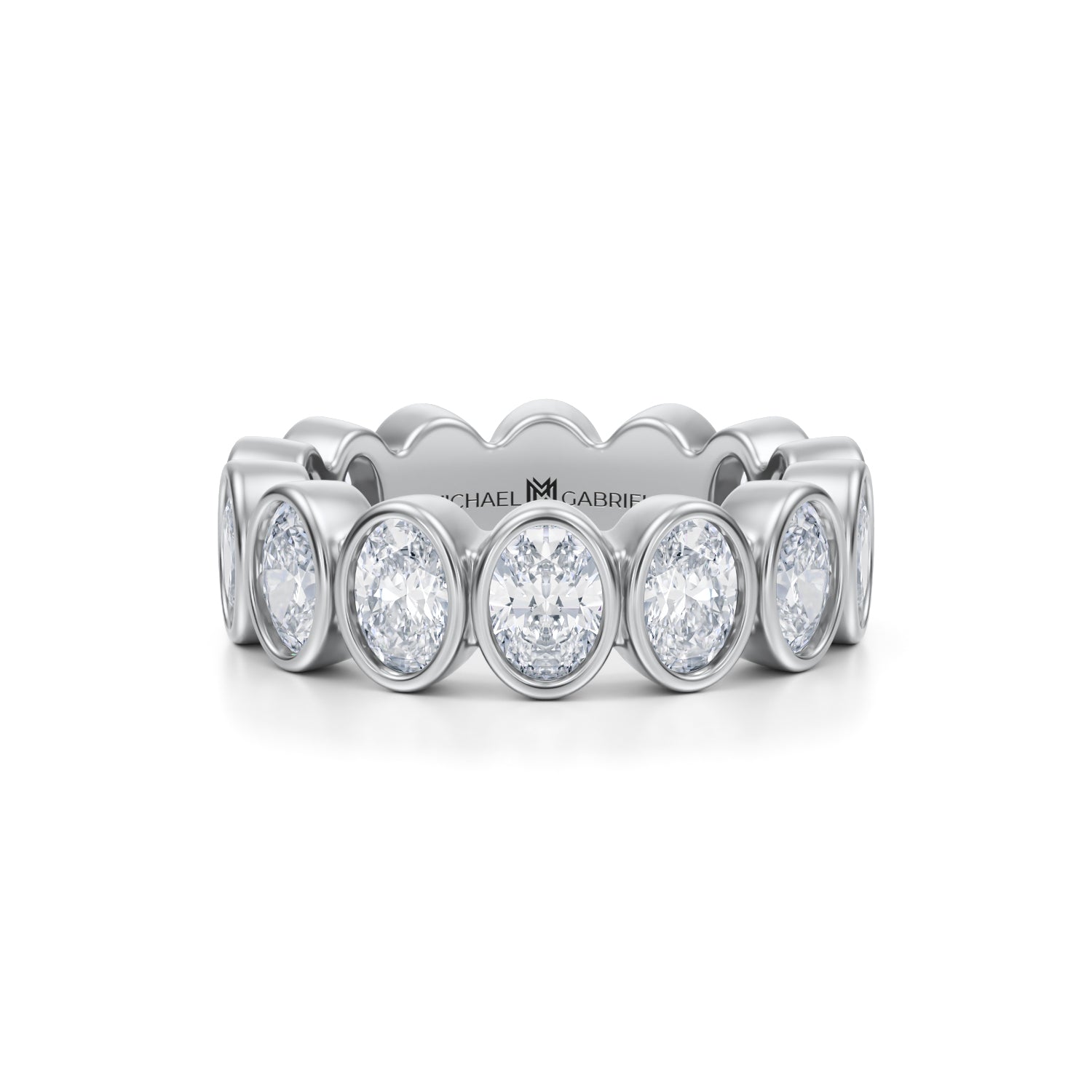 Oval Bezel Lab Grown Diamond Vertical Eternity Band - Small - Michael Gabriels