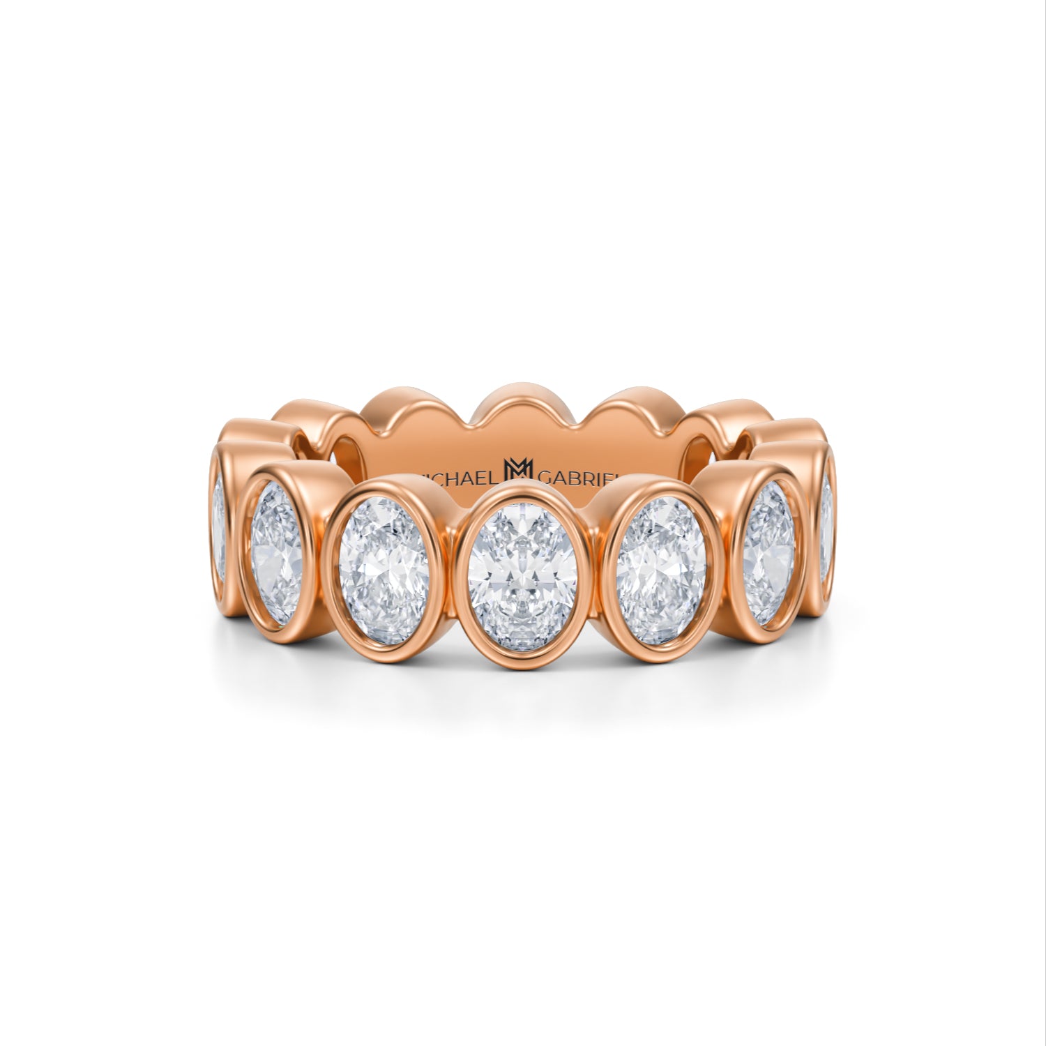 Oval Bezel Lab Grown Diamond Vertical Eternity Band - Small - Michael Gabriels