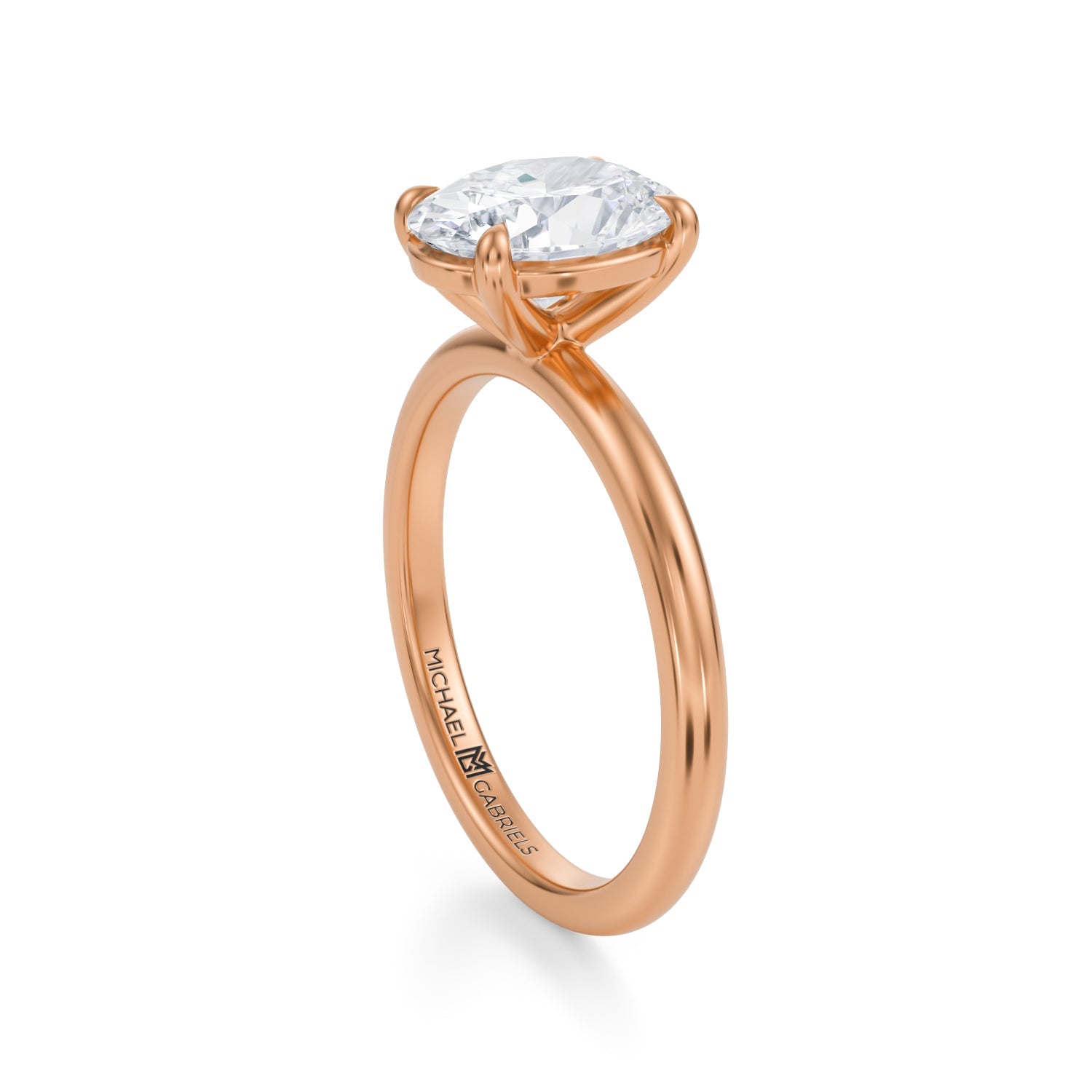 Oval Martini Basket Solitaire Ring (2.40 Carat E-VVS2) - Michael Gabriels