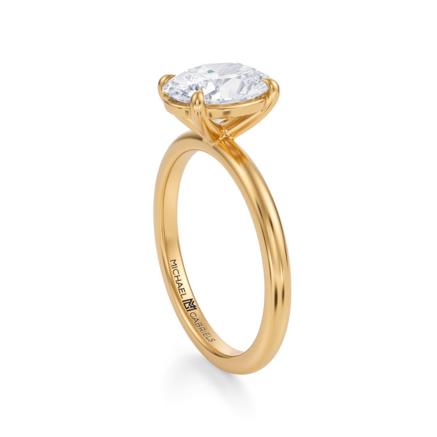 Oval Martini Basket Solitaire Ring (2.40 Carat E-VVS2) - Michael Gabriels