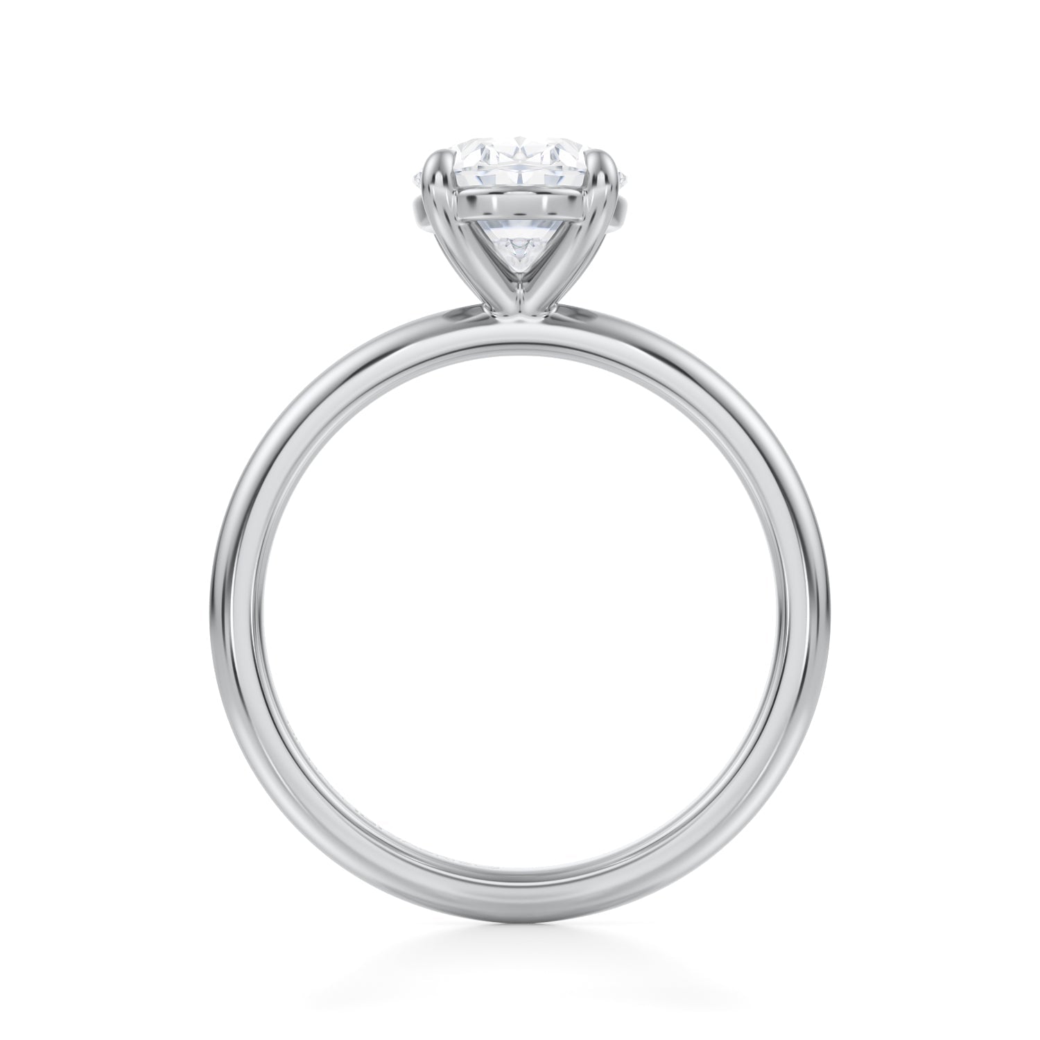 Oval Martini Basket Solitaire Ring (3.70 Carat F-VVS2) - Michael Gabriels