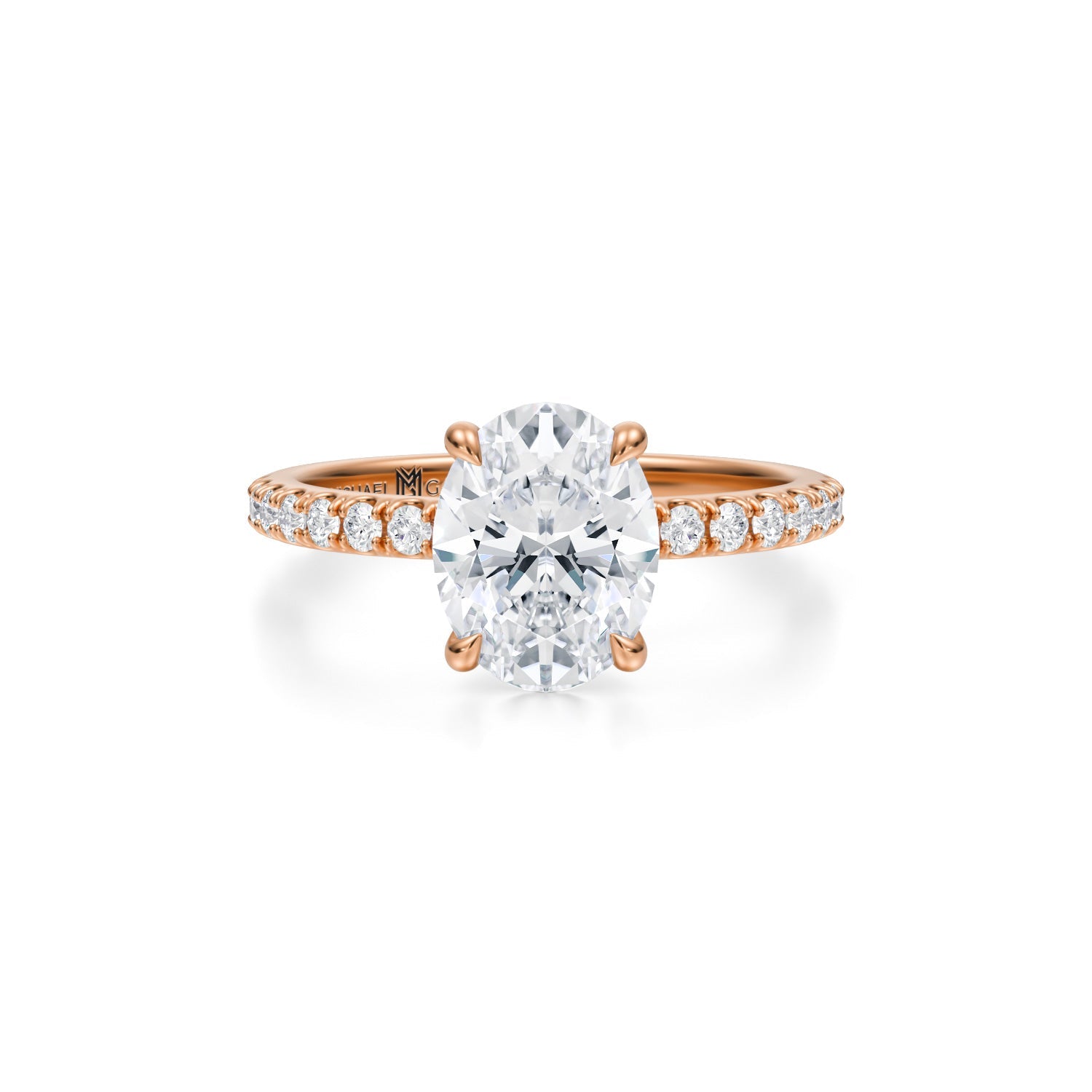Oval Modern Pave Ring (1.40 Carat F-VS1) - Michael Gabriels
