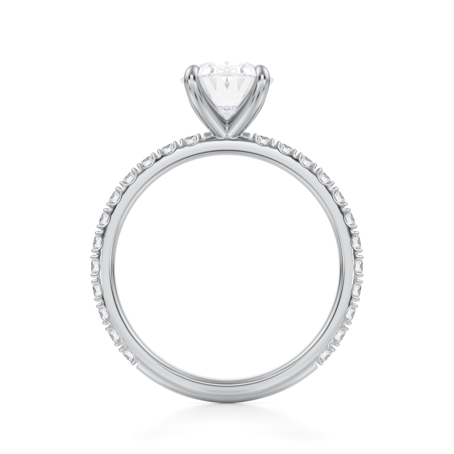 Oval Modern Pave Ring (1.50 Carat F-VVS2) - Michael Gabriels