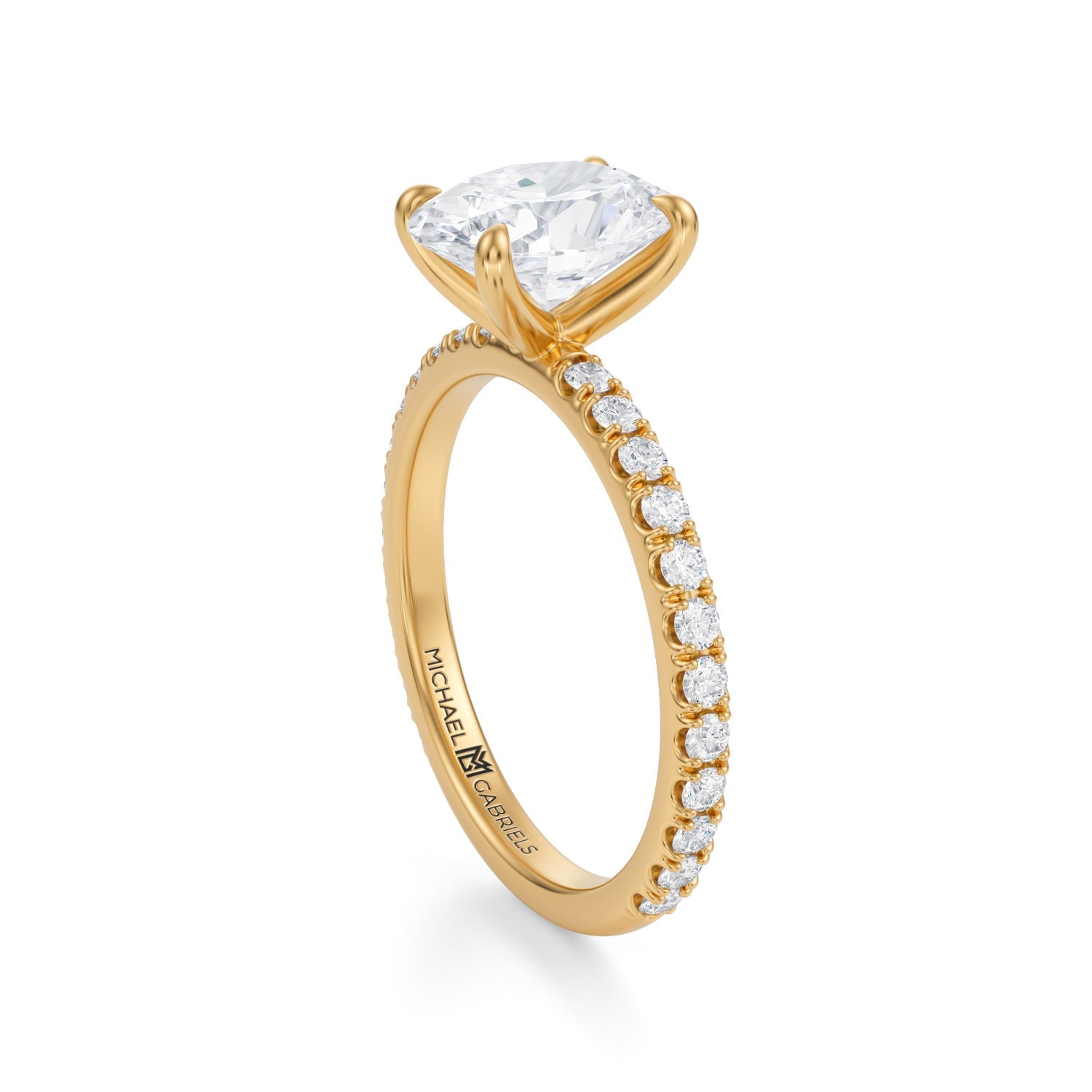Oval Modern Pave Ring (2.00 Carat F-VVS2) - Michael Gabriels