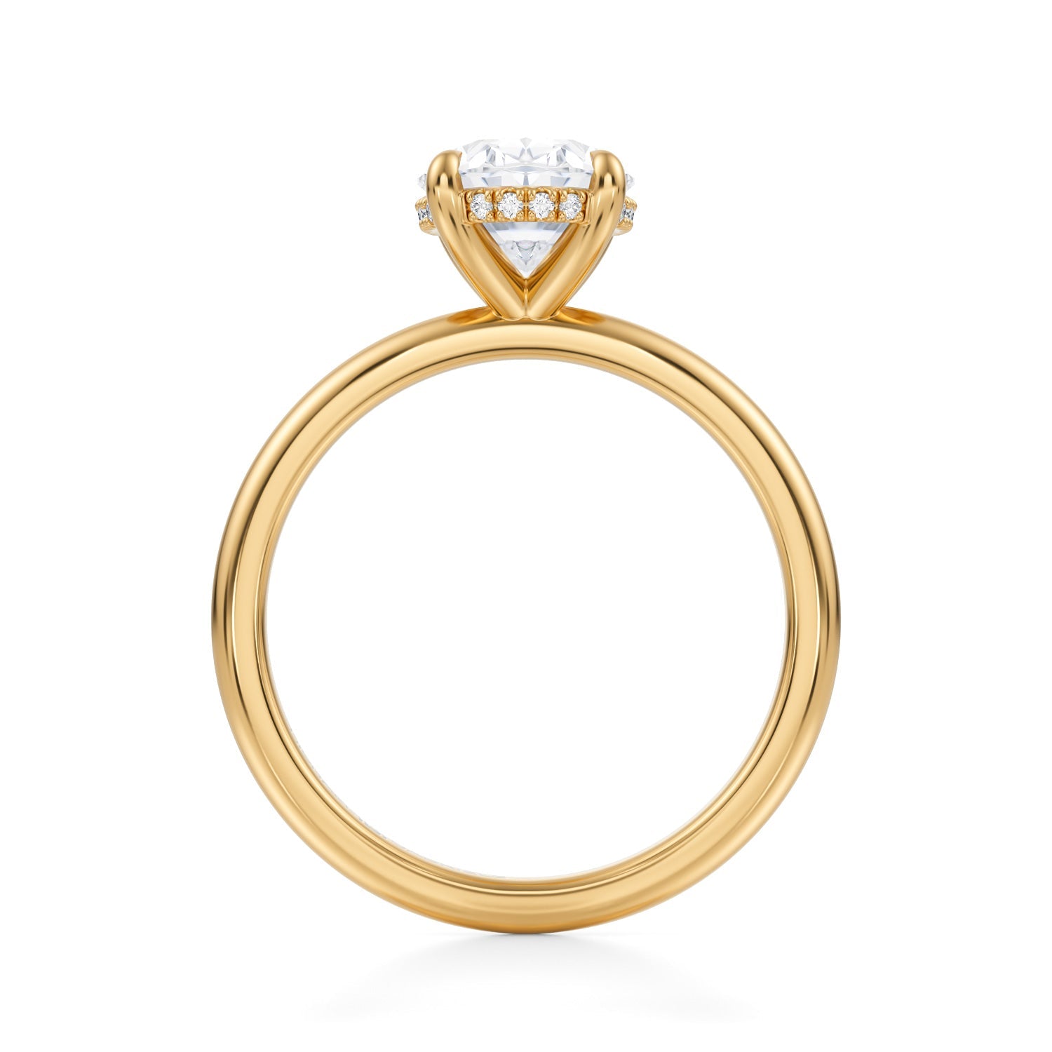 Oval Solitaire Ring With Invisible Halo (1.50 Carat G-VS1) - Michael Gabriels