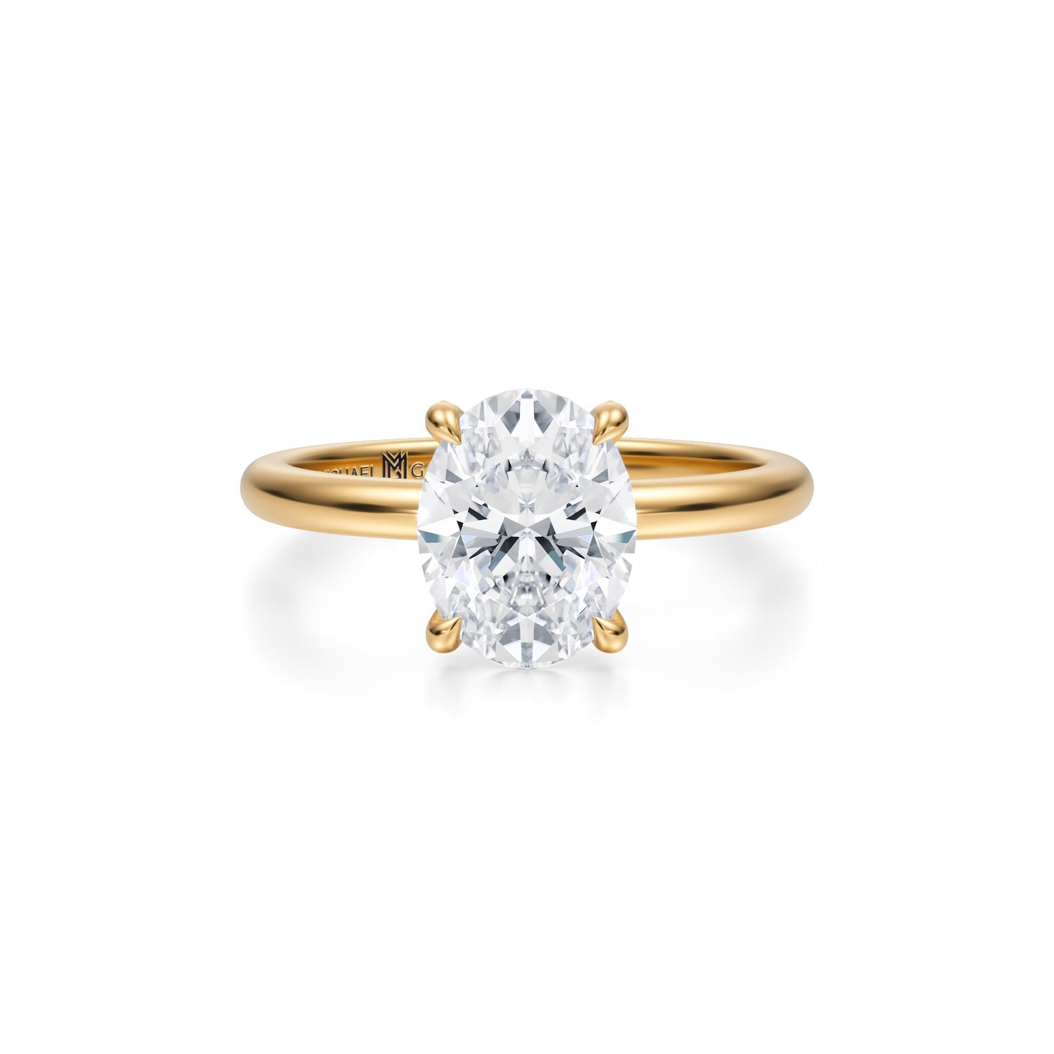 Oval Solitaire Ring With Pave Prongs (1.50 Carat D-VS1) - Michael Gabriels