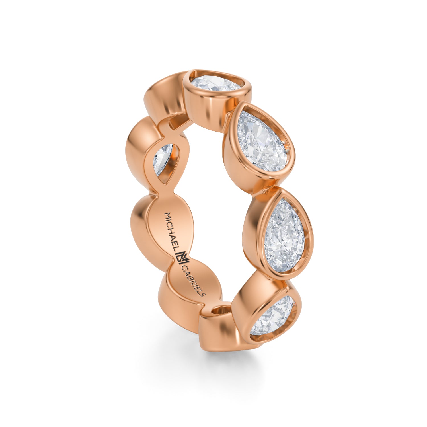 Pear Bezel Lab Grown Diamond Horizontal Eternity Band - Medium - Michael Gabriels