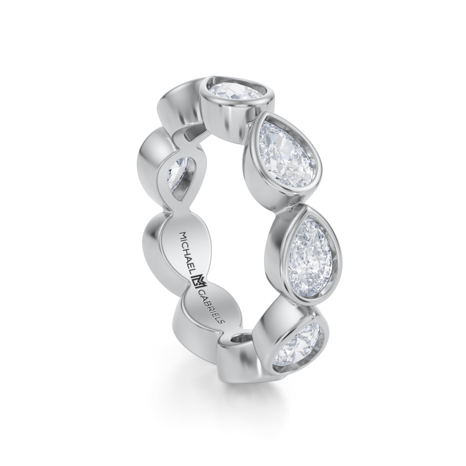 Pear Bezel Lab Grown Diamond Horizontal Eternity Band - Medium - Michael Gabriels