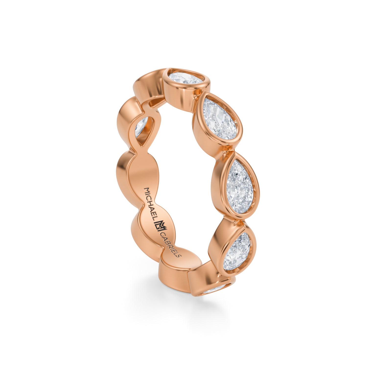 Pear Bezel Lab Grown Diamond Horizontal Eternity Band - Small - Michael Gabriels