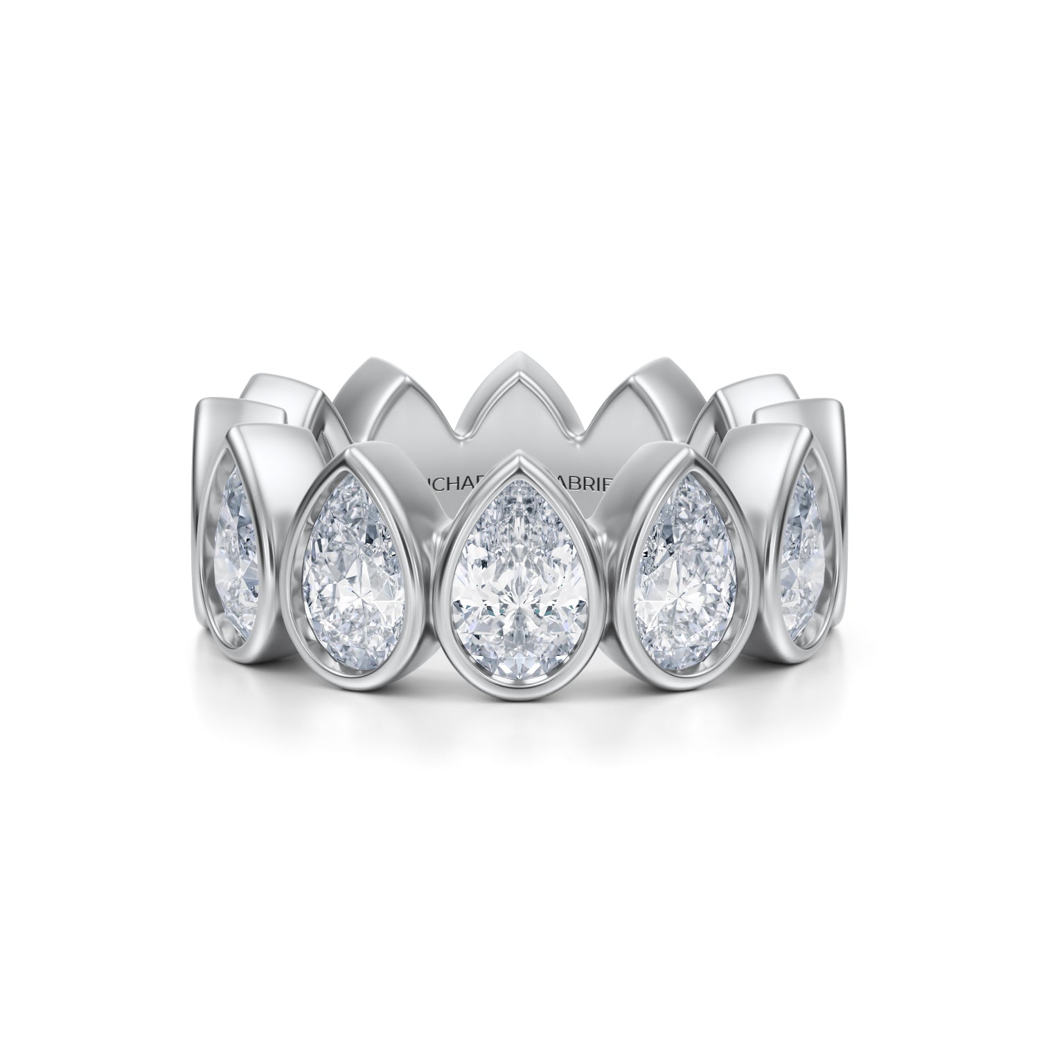 Pear Bezel Lab Grown Diamond Vertical Eternity Band - Large - Michael Gabriels