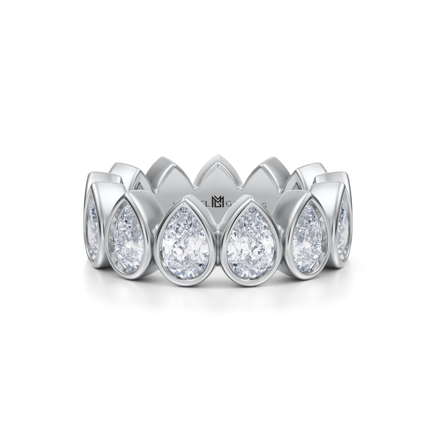 Pear Bezel Lab Grown Diamond Vertical Eternity Band - Medium - Michael Gabriels