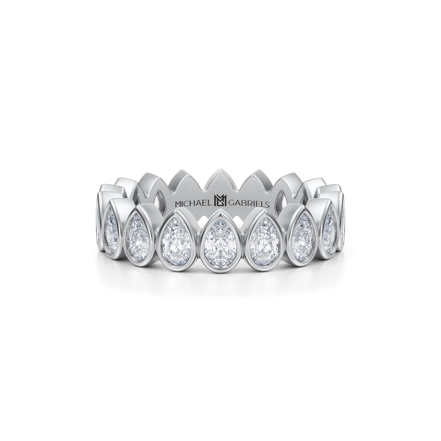 Pear Bezel Lab Grown Diamond Vertical Eternity Band - Petite - Michael Gabriels