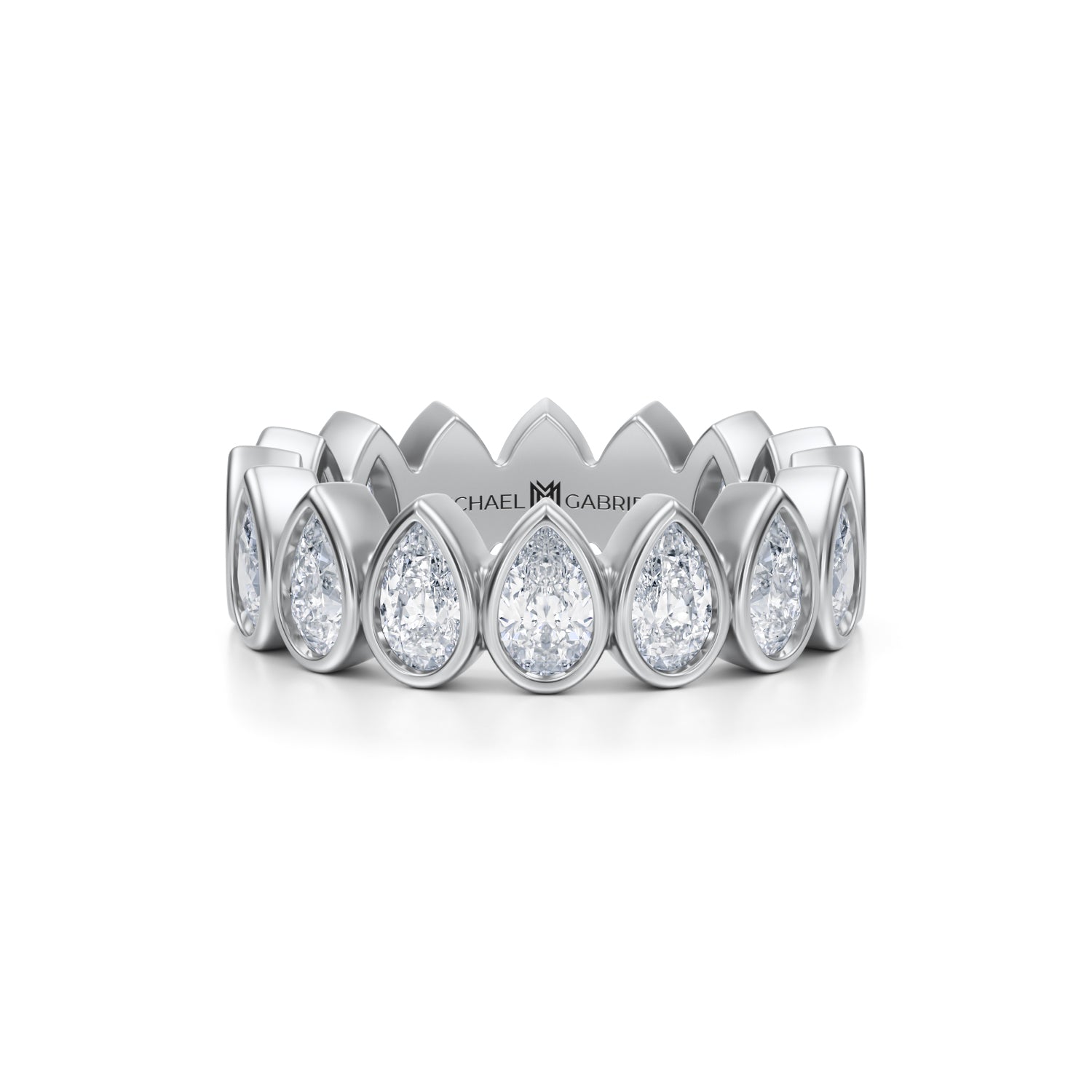Pear Bezel Lab Grown Diamond Vertical Eternity Band - Small - Michael Gabriels