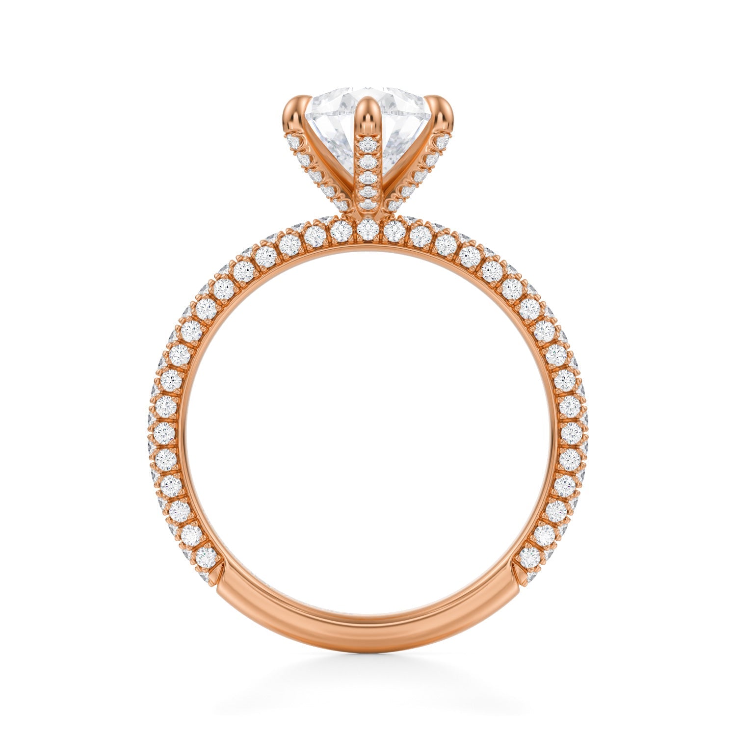 Pear Halo With Cathedral Pave Ring (3.70 Carat E-VVS2) - Michael Gabriels