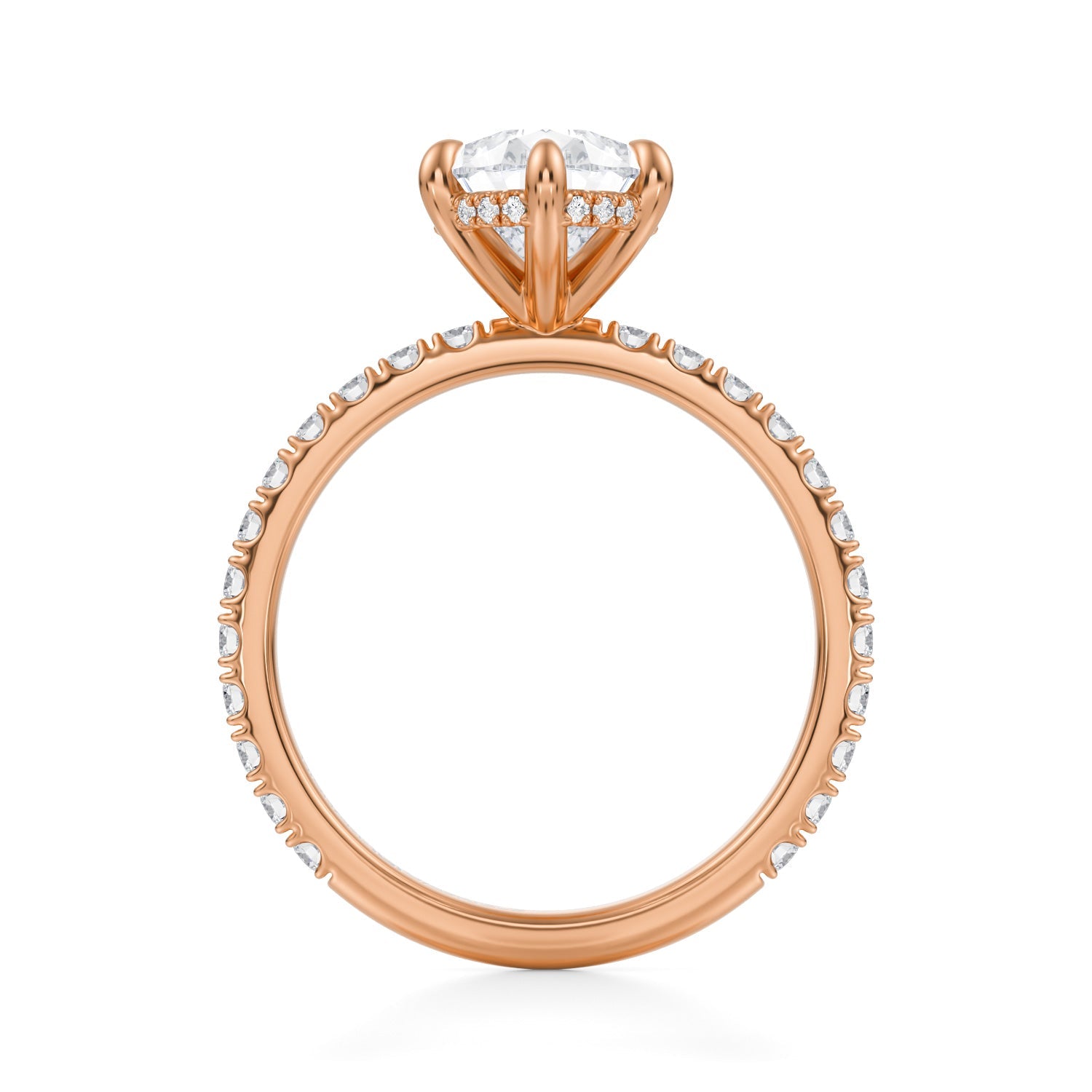 Pear Invisible Halo With Pave Ring (2.70 Carat E-VVS2) - Michael Gabriels