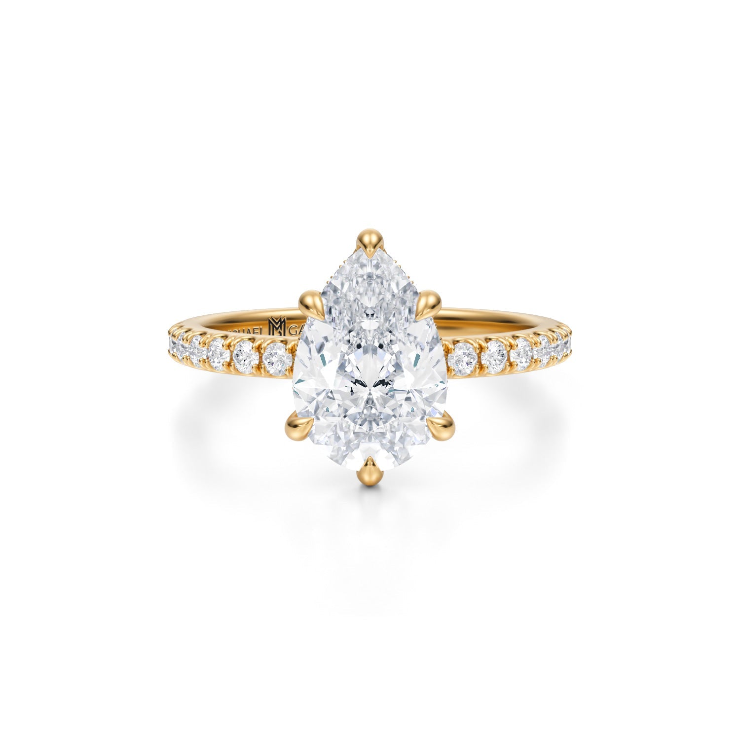 Pear Pave Basket With Pave Ring (2.00 Carat F-VVS2) - Michael Gabriels