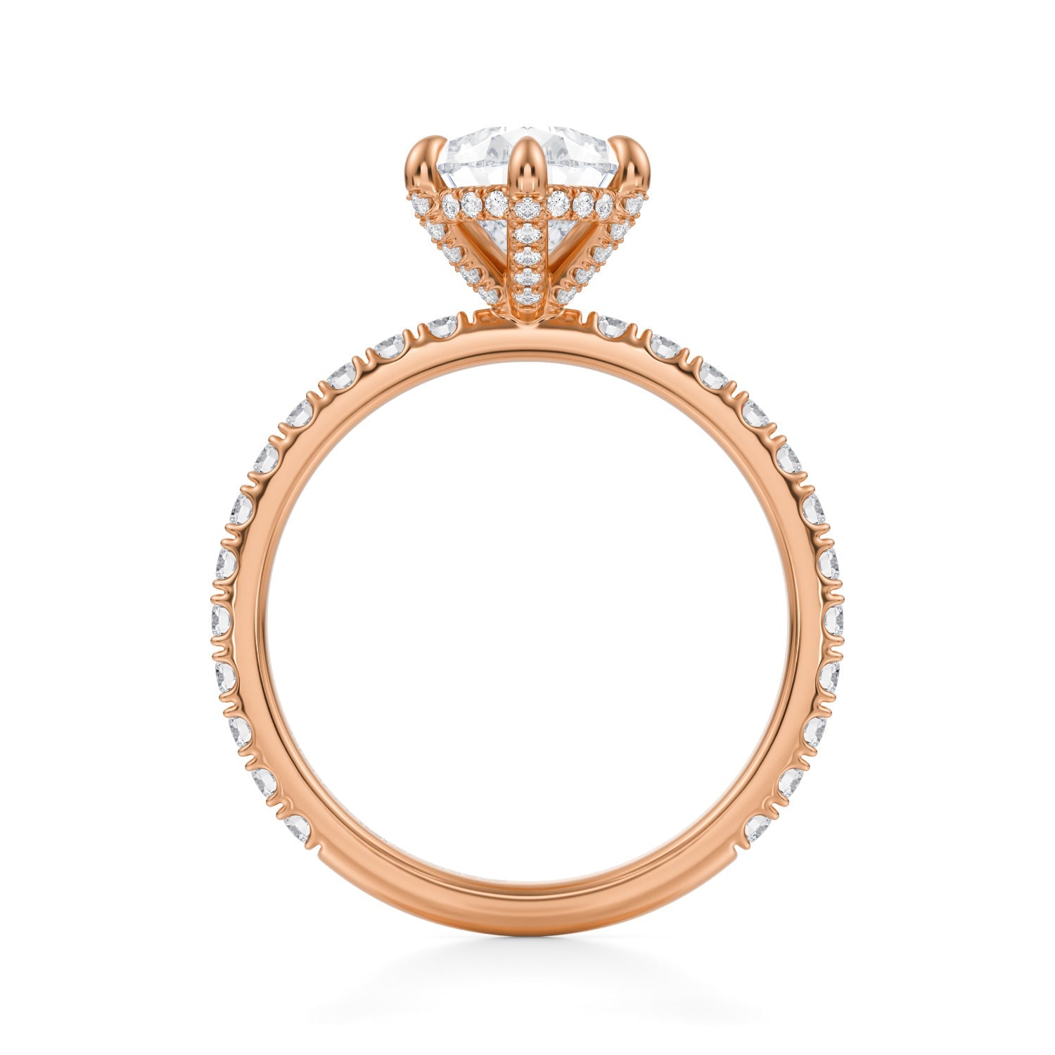Pear Pave Basket With Pave Ring (3.00 Carat E-VS1) - Michael Gabriels