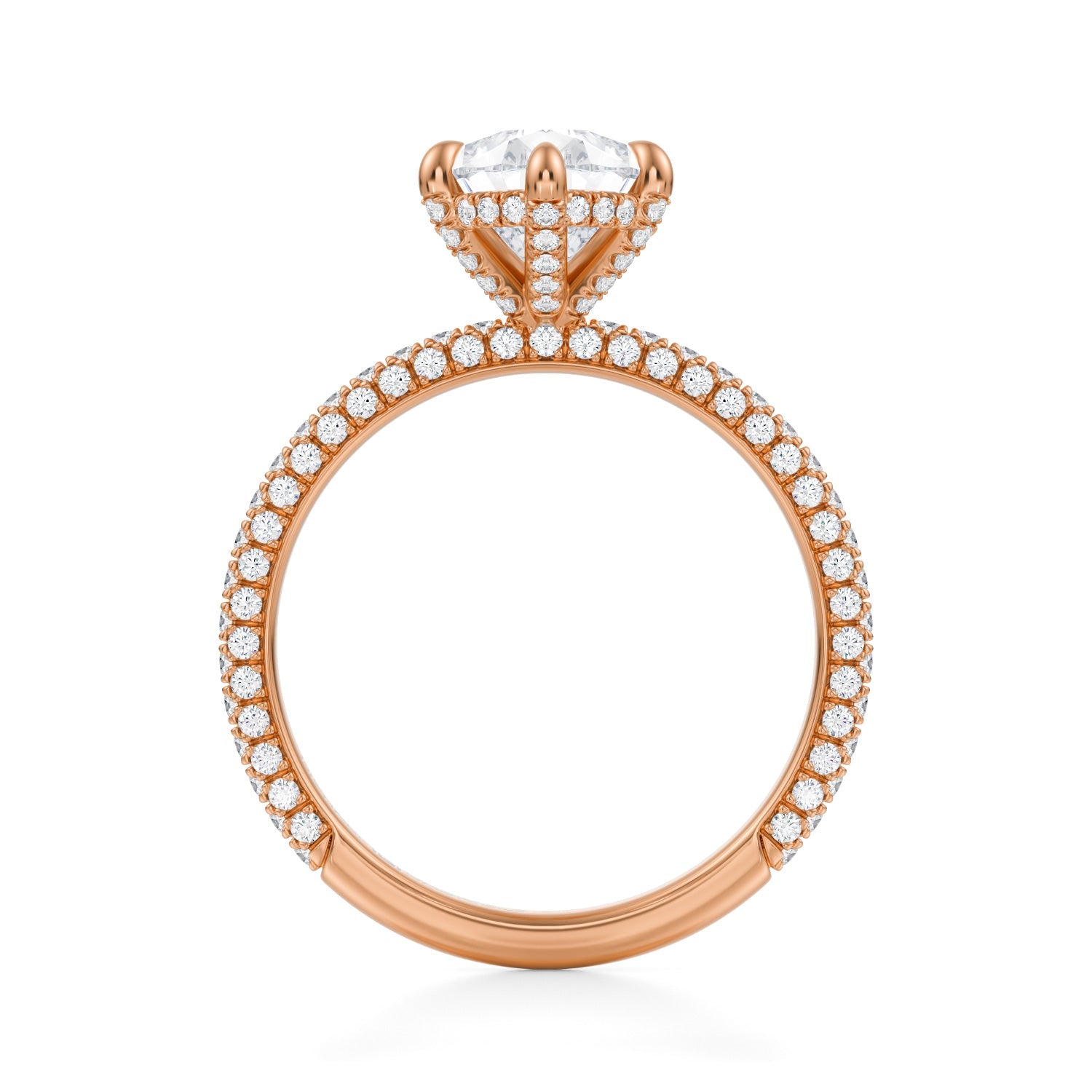 Pear Pave Basket With Trio Pave Ring (3.40 Carat D-VS1) - Michael Gabriels