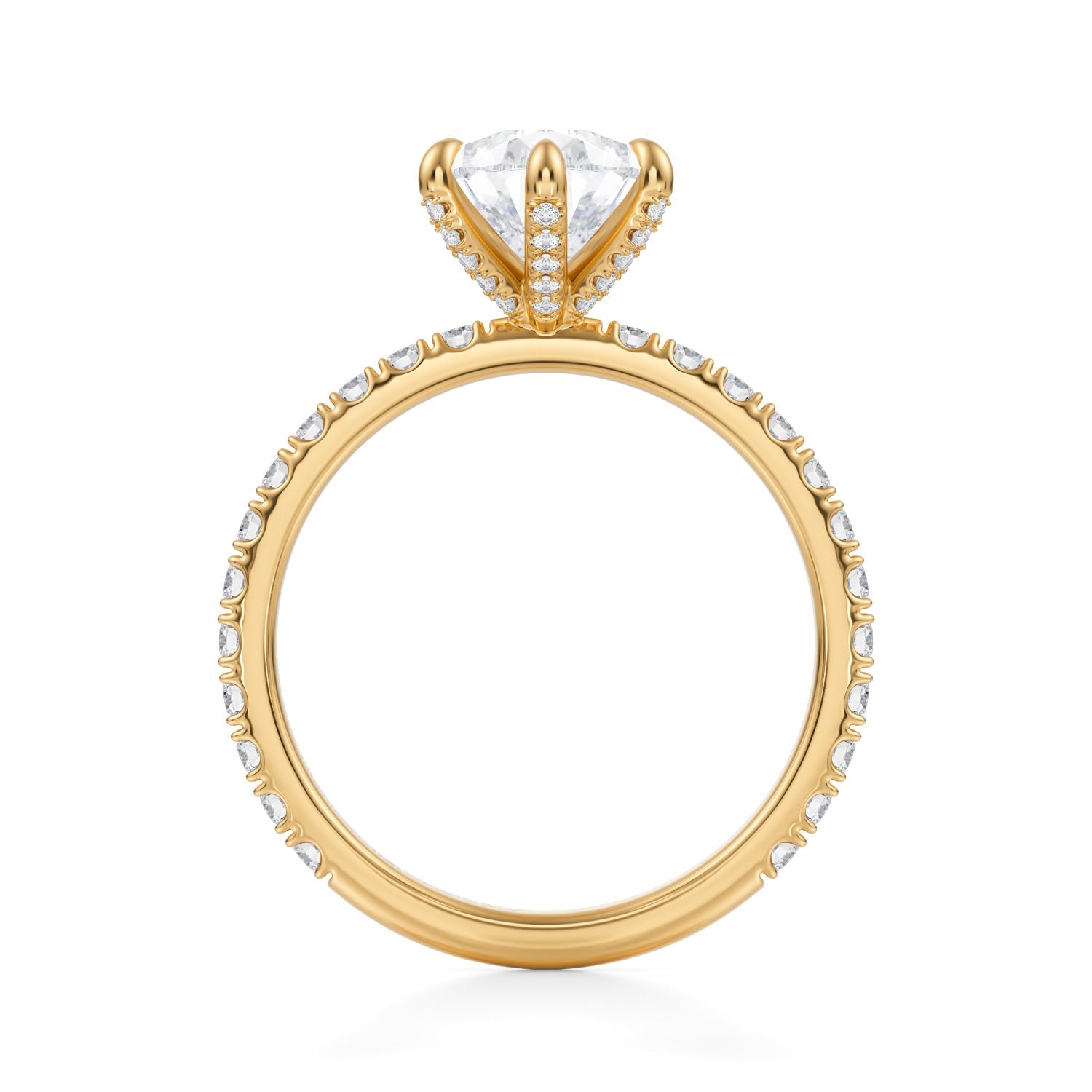 Pear Pave Ring With Pave Prongs (2.40 Carat E-VS1) - Michael Gabriels