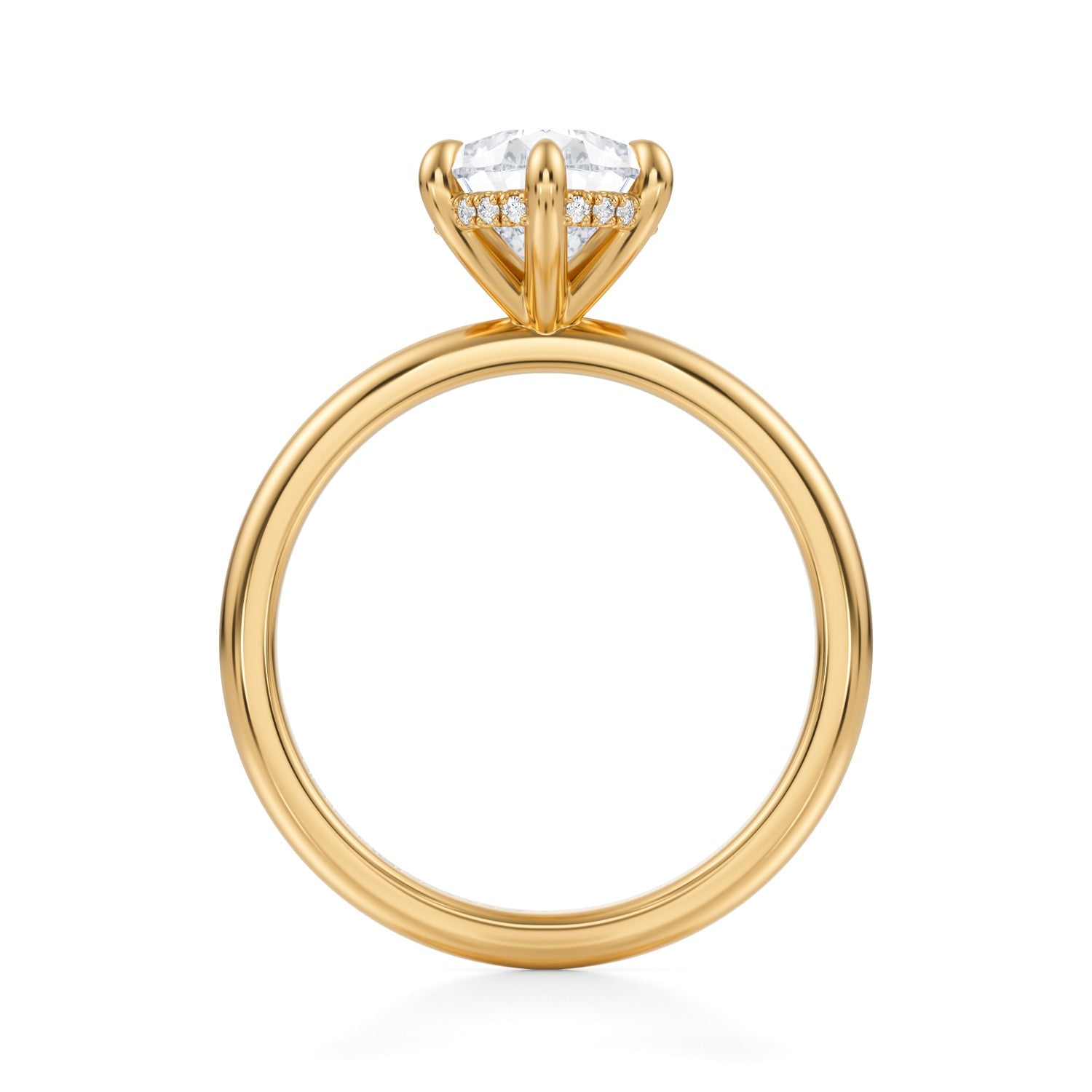 Pear Solitaire Ring With Invisible Halo (1.00 Carat E-VVS2) - Michael Gabriels